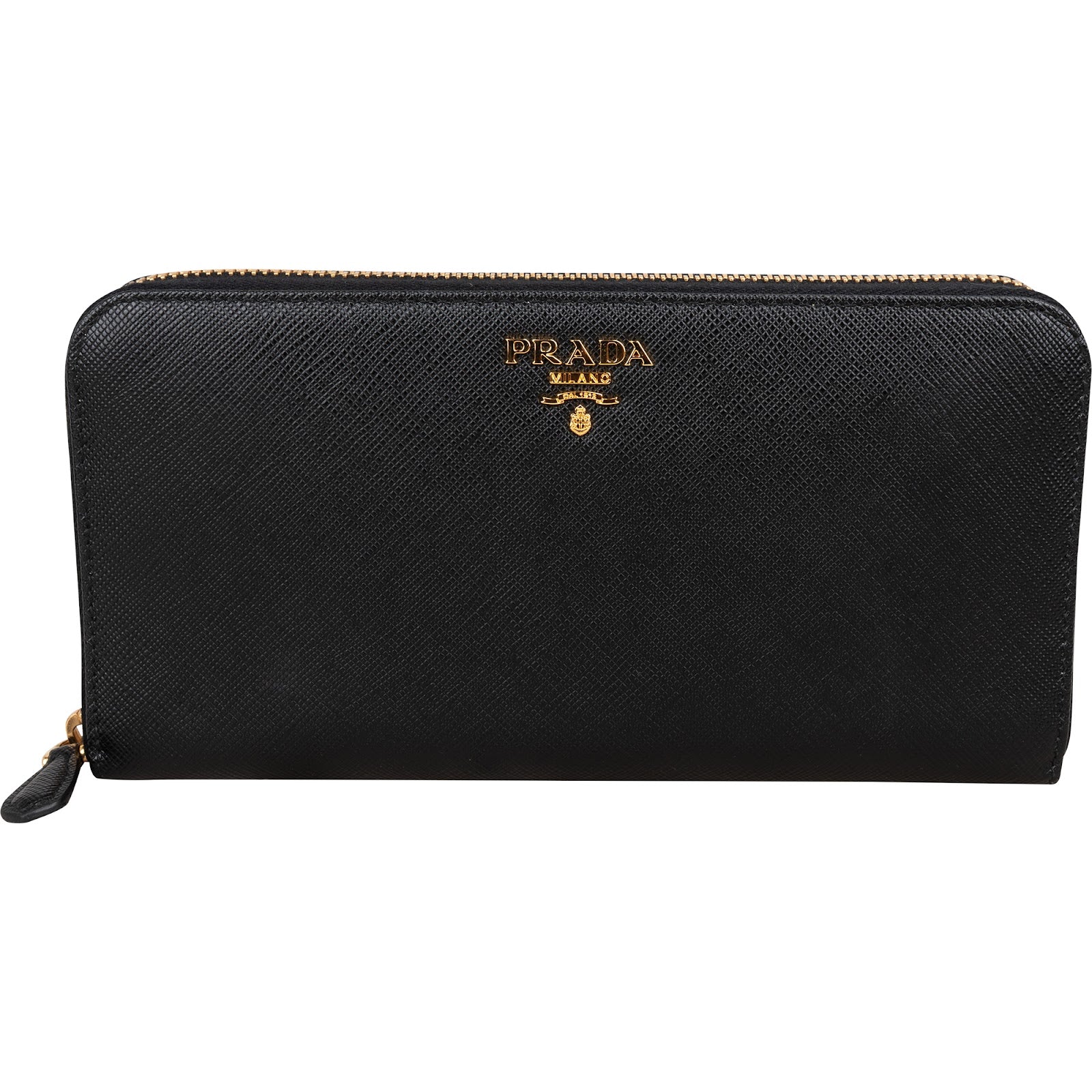 Prada Saffiano Metal Leather Zip-Around Wallet