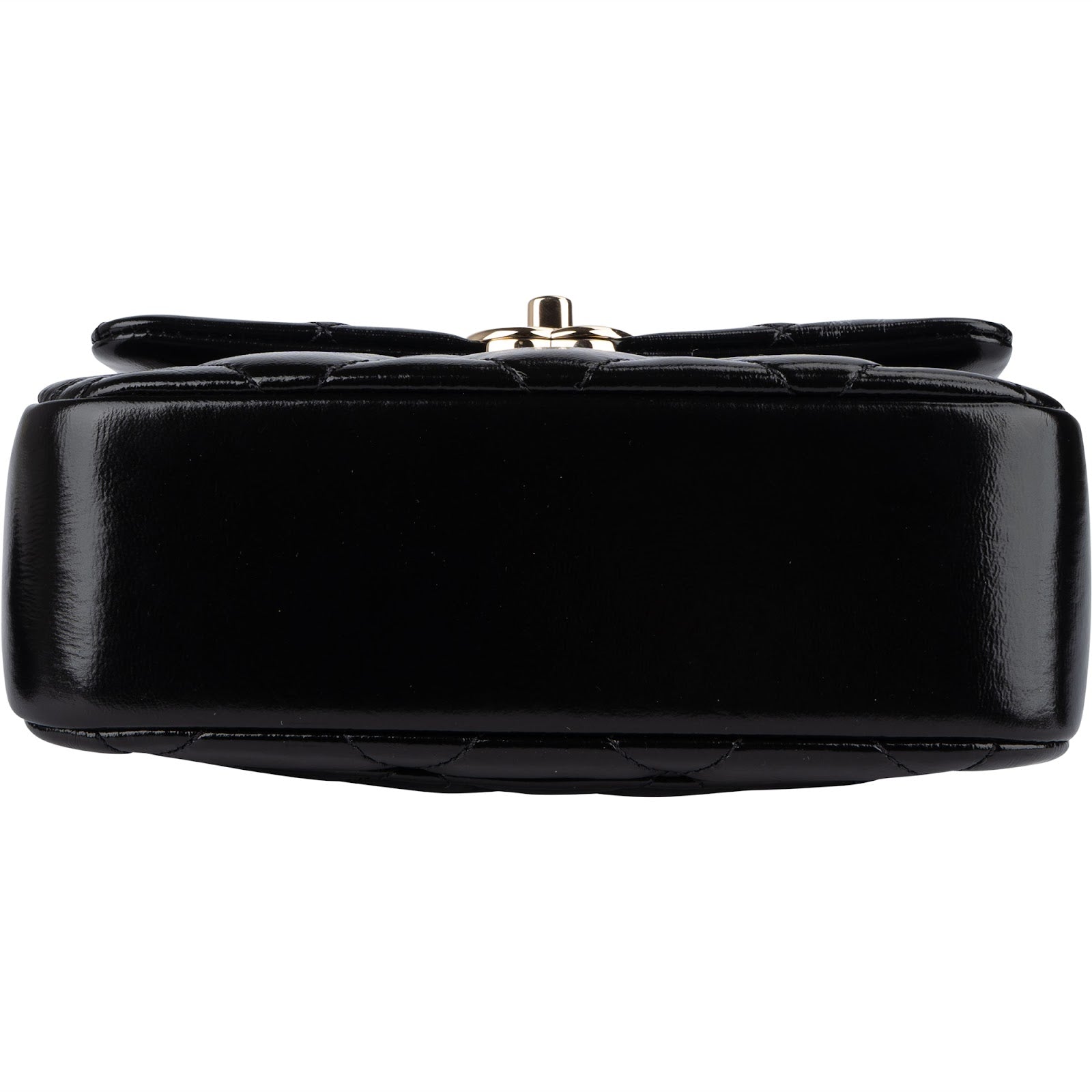 Chanel Quilted Patent Calfskin Coco Handle Single Flap Crossbody Bag