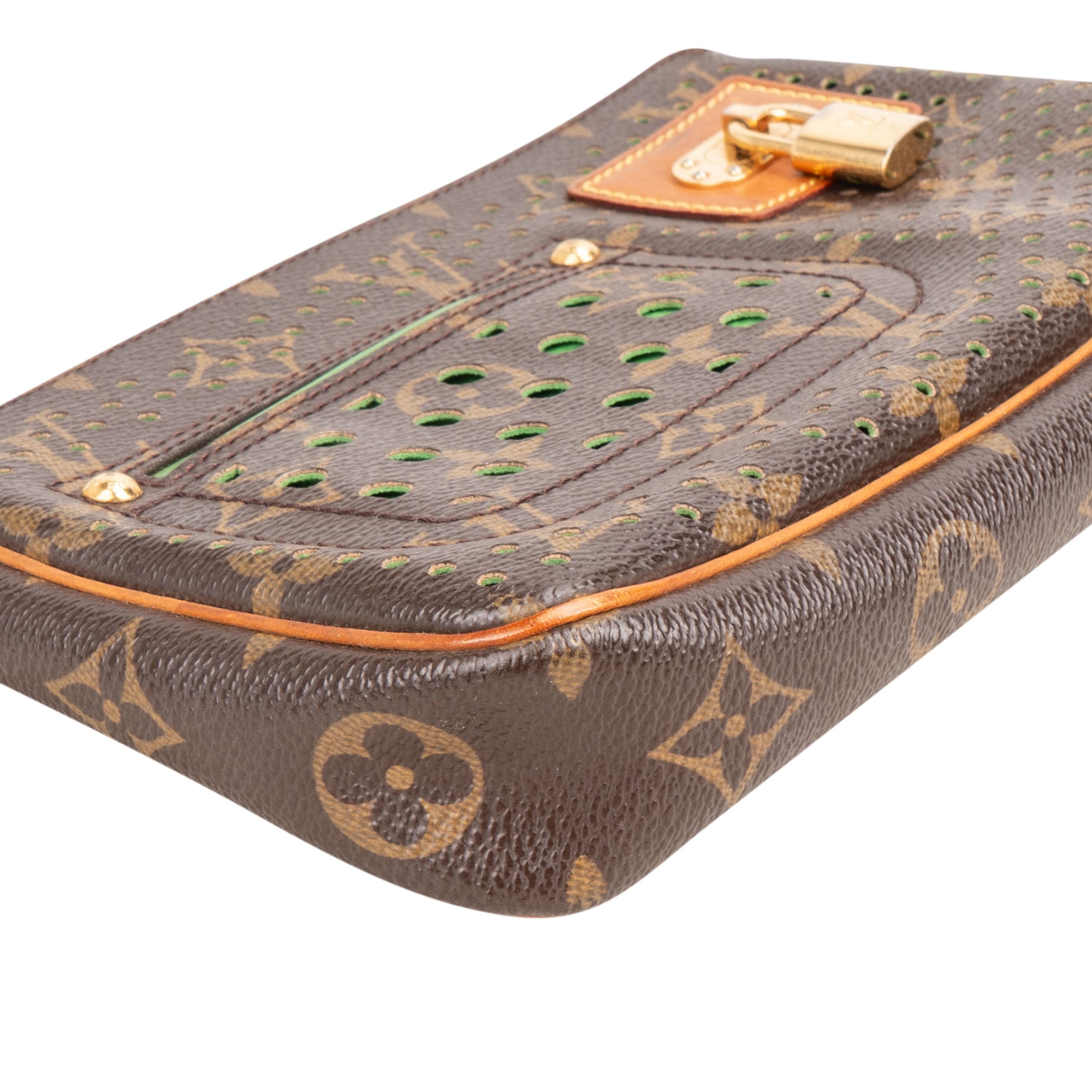 Louis Vuitton Limited Perforated Canvas Monogram Pochette Accessoire Handbag