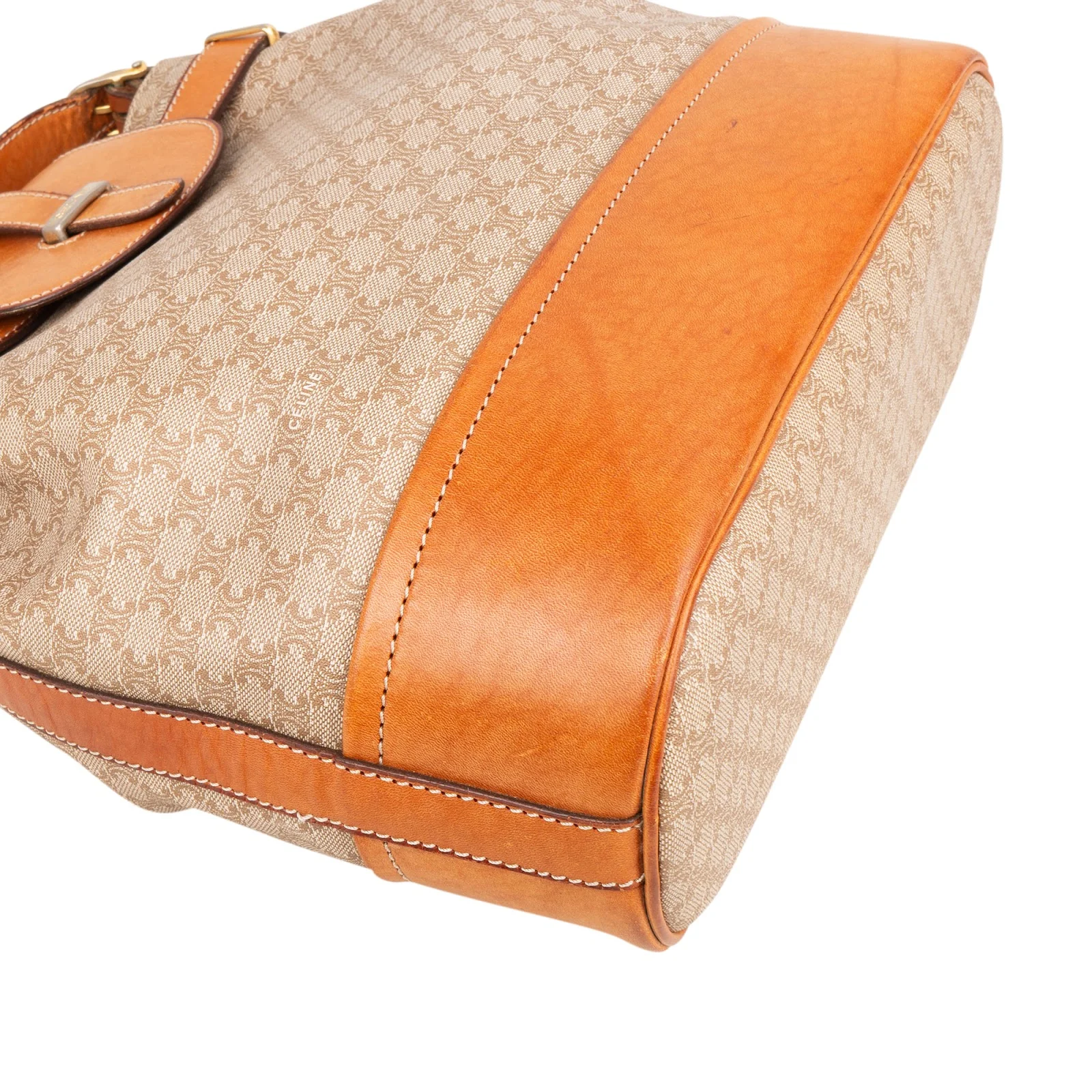 Celine Macadam Monogram Buckle Bucket Shoulder Bag