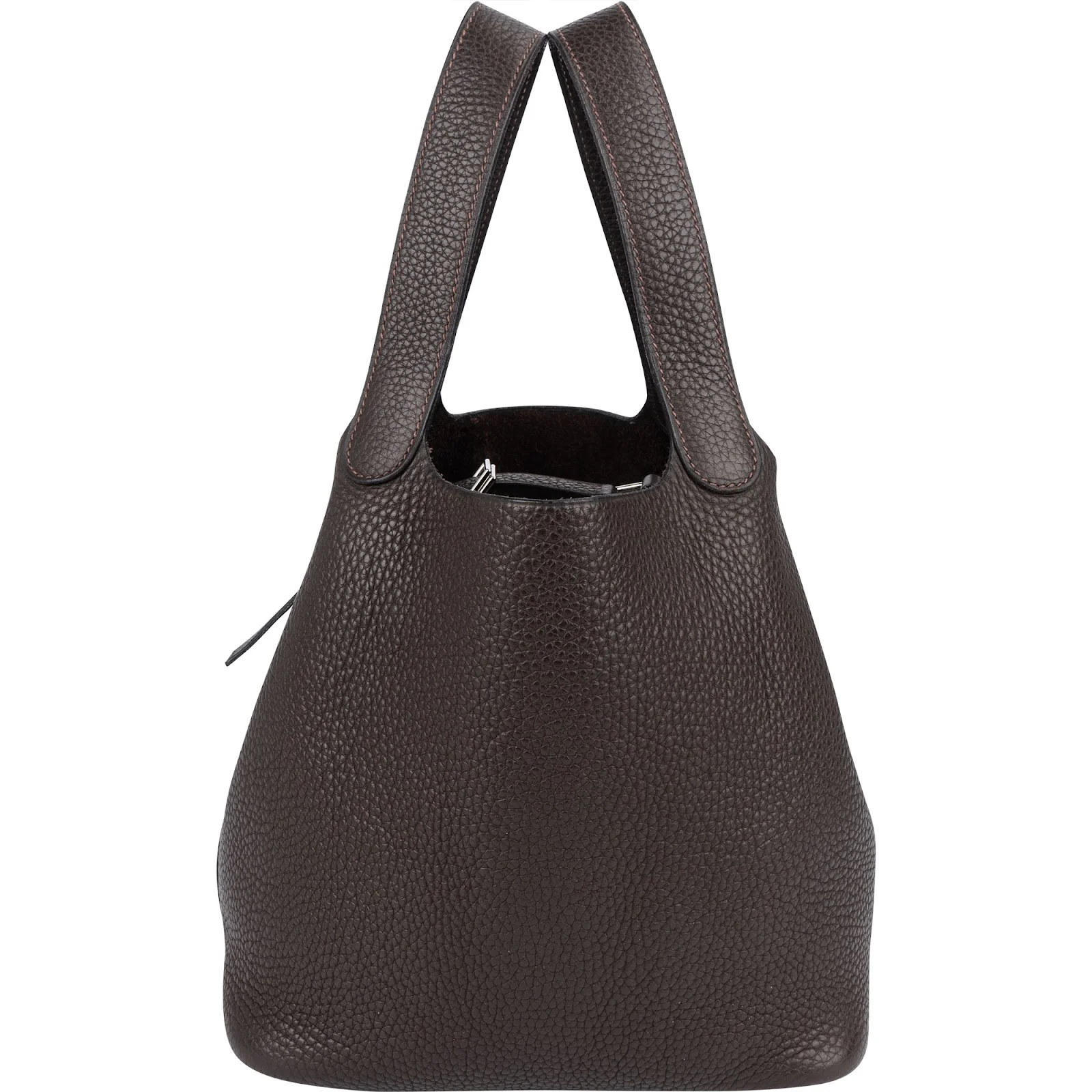 Hermès Brun Clemence Picotin Lock 22 (MM) Handbag