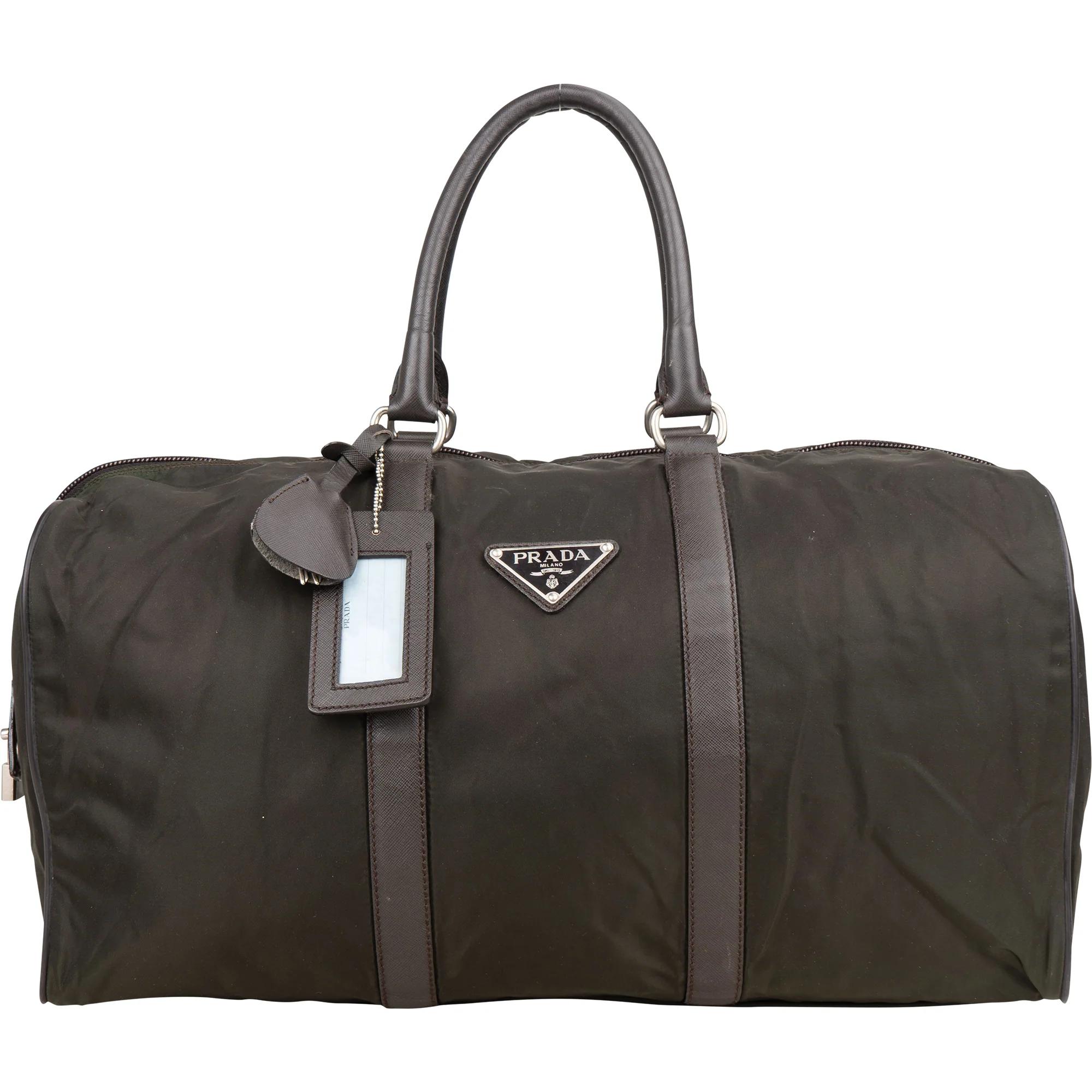 Prada Nylon Triangle Duffle Bag 48
