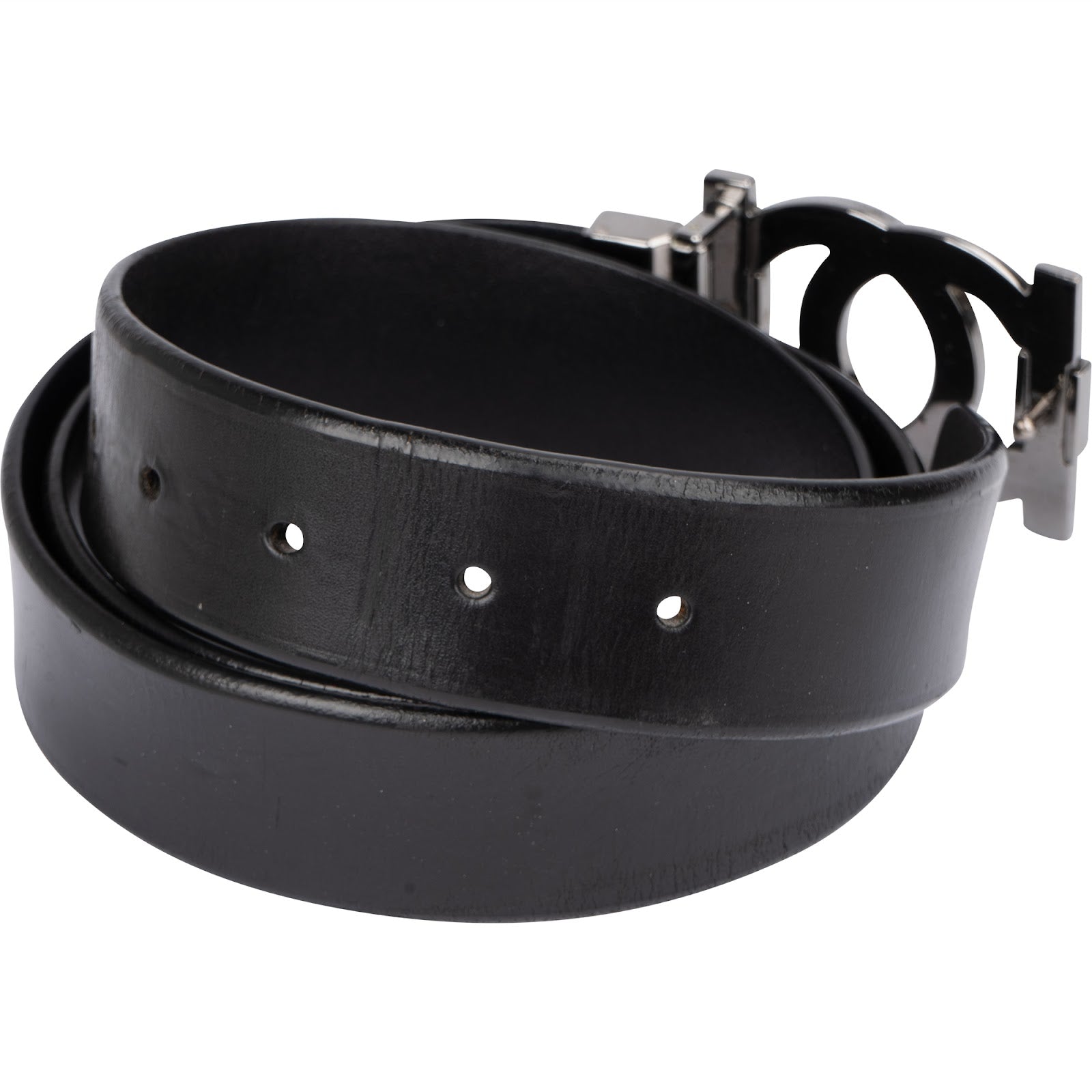 Salvatore Ferragamo Black Leather Gancini Gürtel (100)