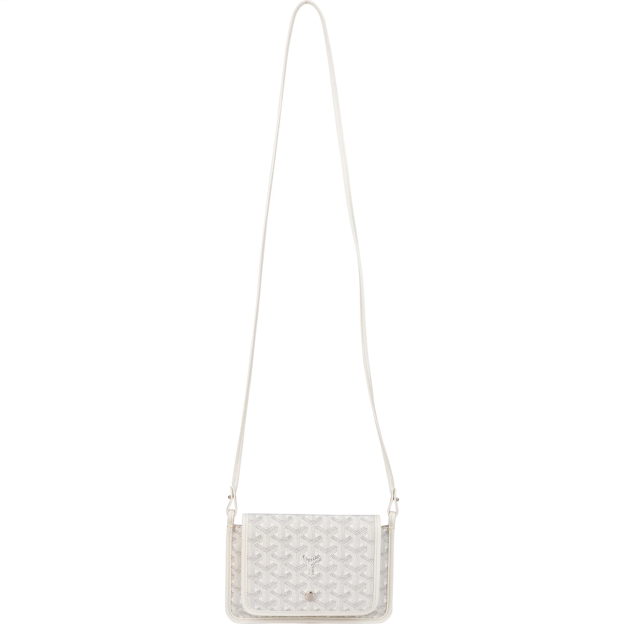 Goyard White Goyardine Monogram Plumet Flat Crossbody