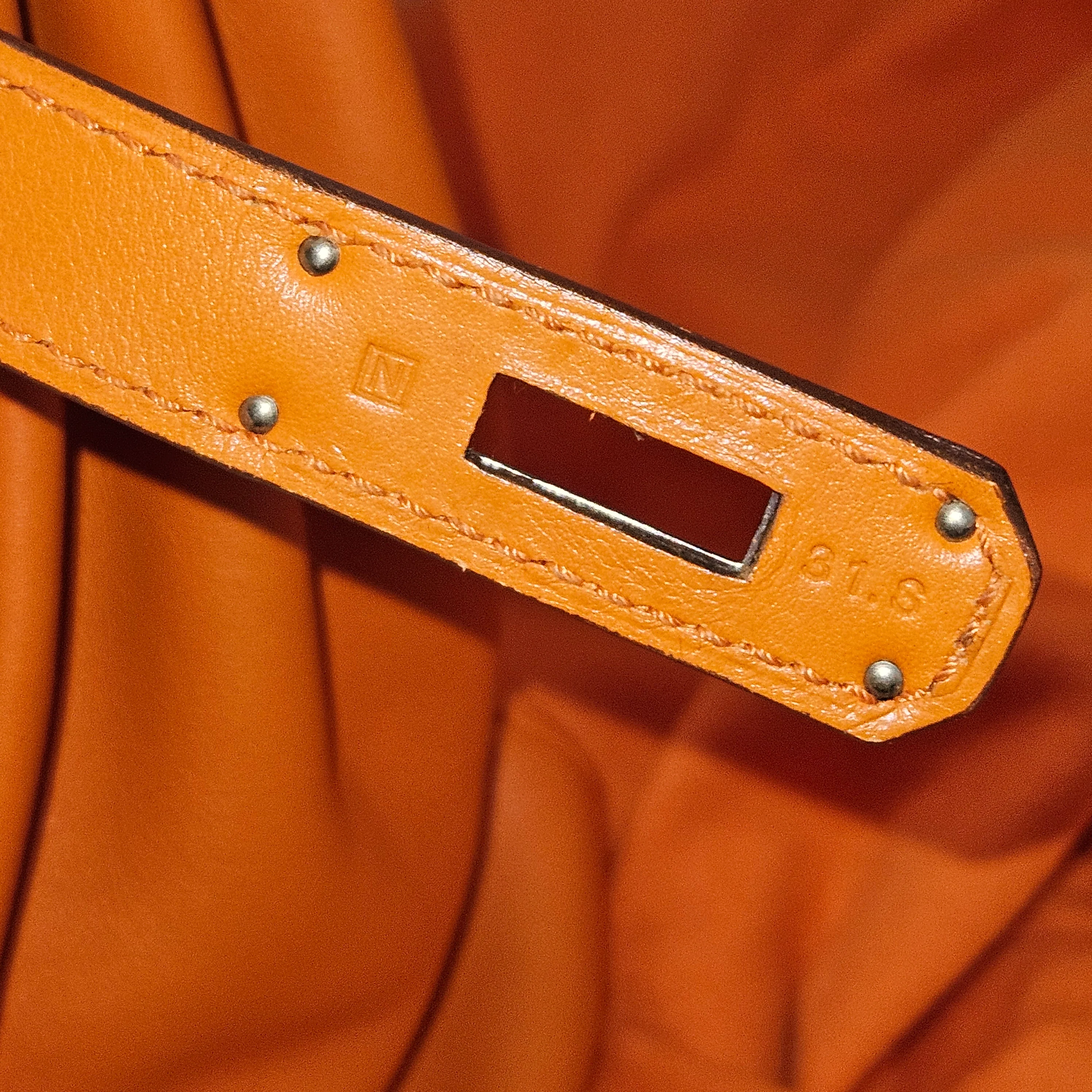 Hermès Orange Swift Leather Kelly 32 Handbag