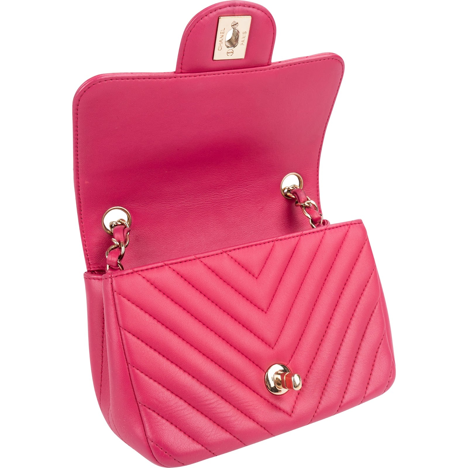Chanel Chevron Lambskin Rectangular Mini Flap Crossbody Bag