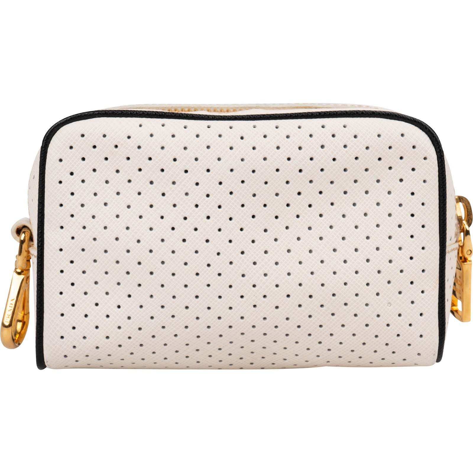 Prada Perforated Saffiano Leather Mini Pouch