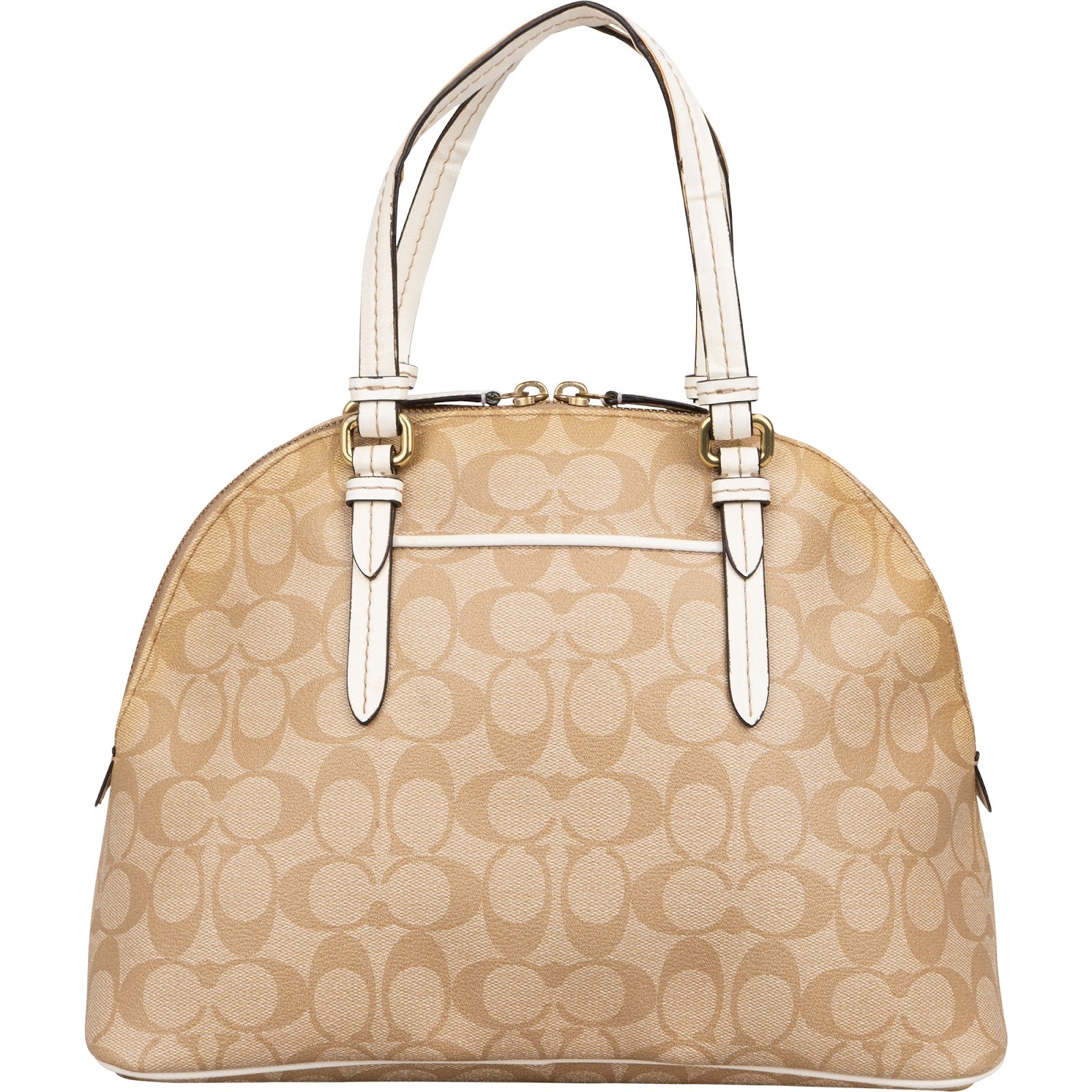Coach Monogram Signature Coated Canvas Cora Satchel Handbag