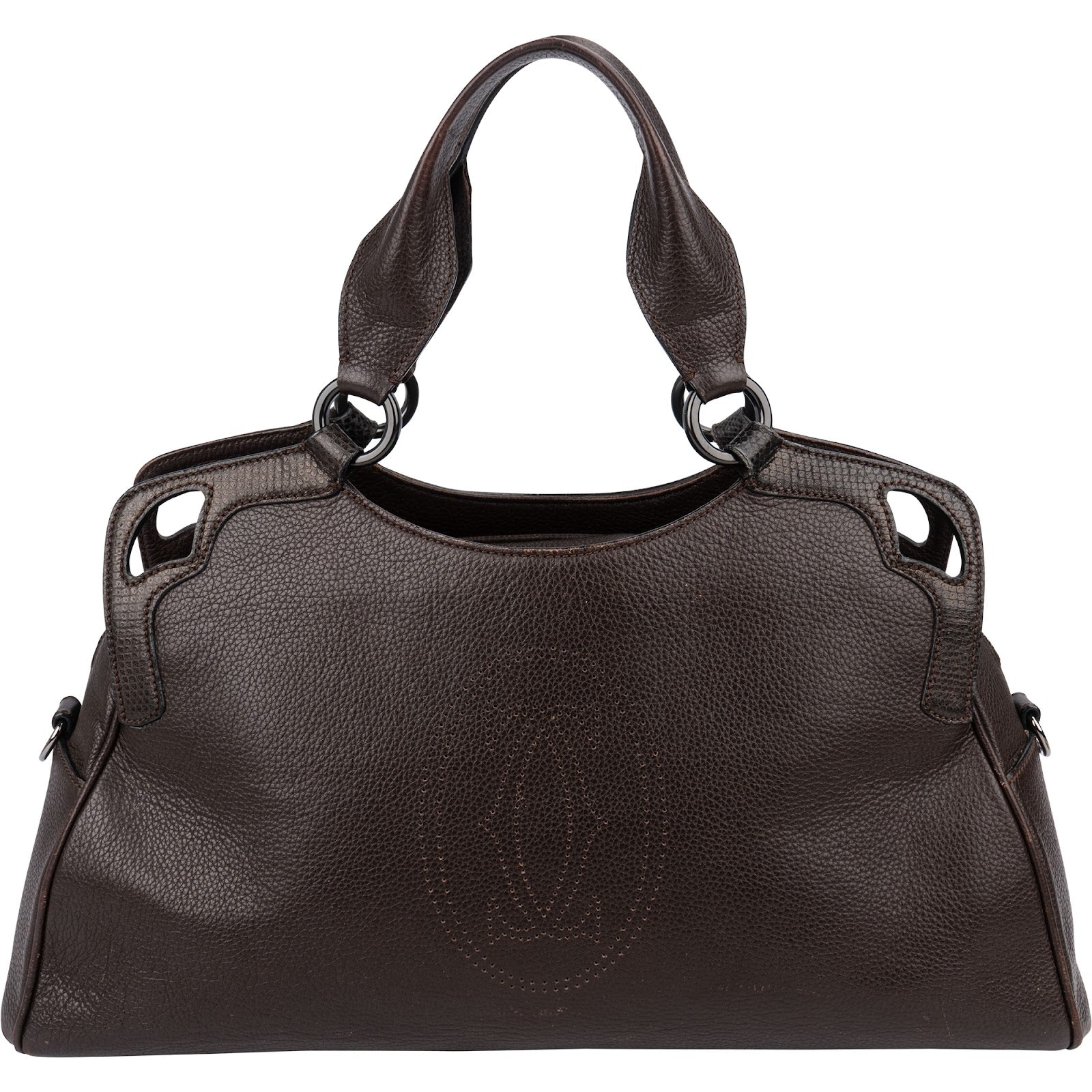 Cartier Brown Pebbled Leather Handbag