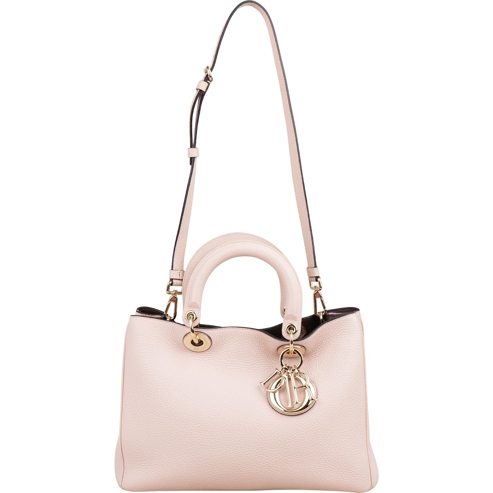Christian Dior Grained Calfskin Diorissimo Medium Shoulder Bag