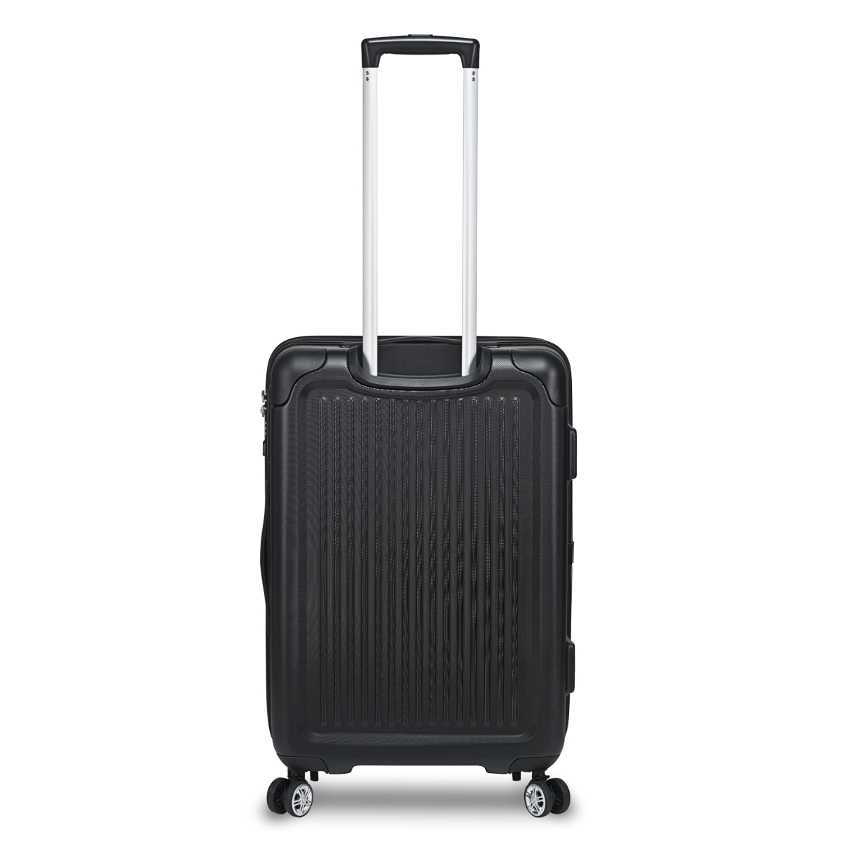 3-piece hard-shell suitcase set with 4 wheels, Stripe - Black