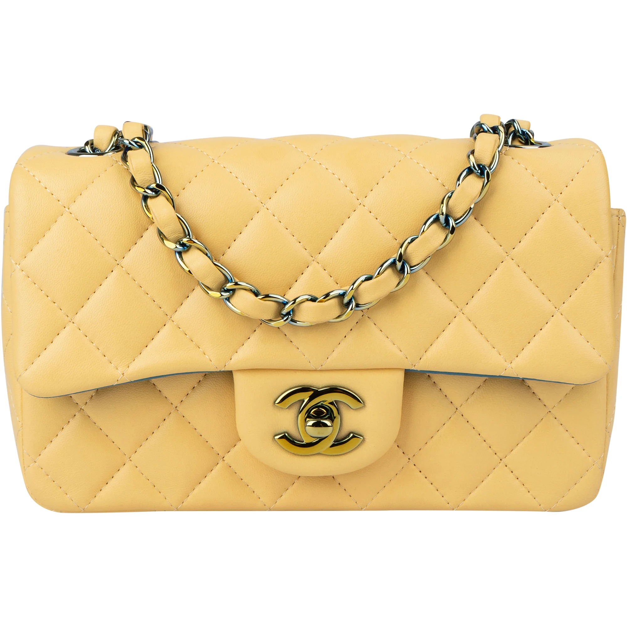 Chanel Quilted Lambskin Single Flap Crossbody Bag