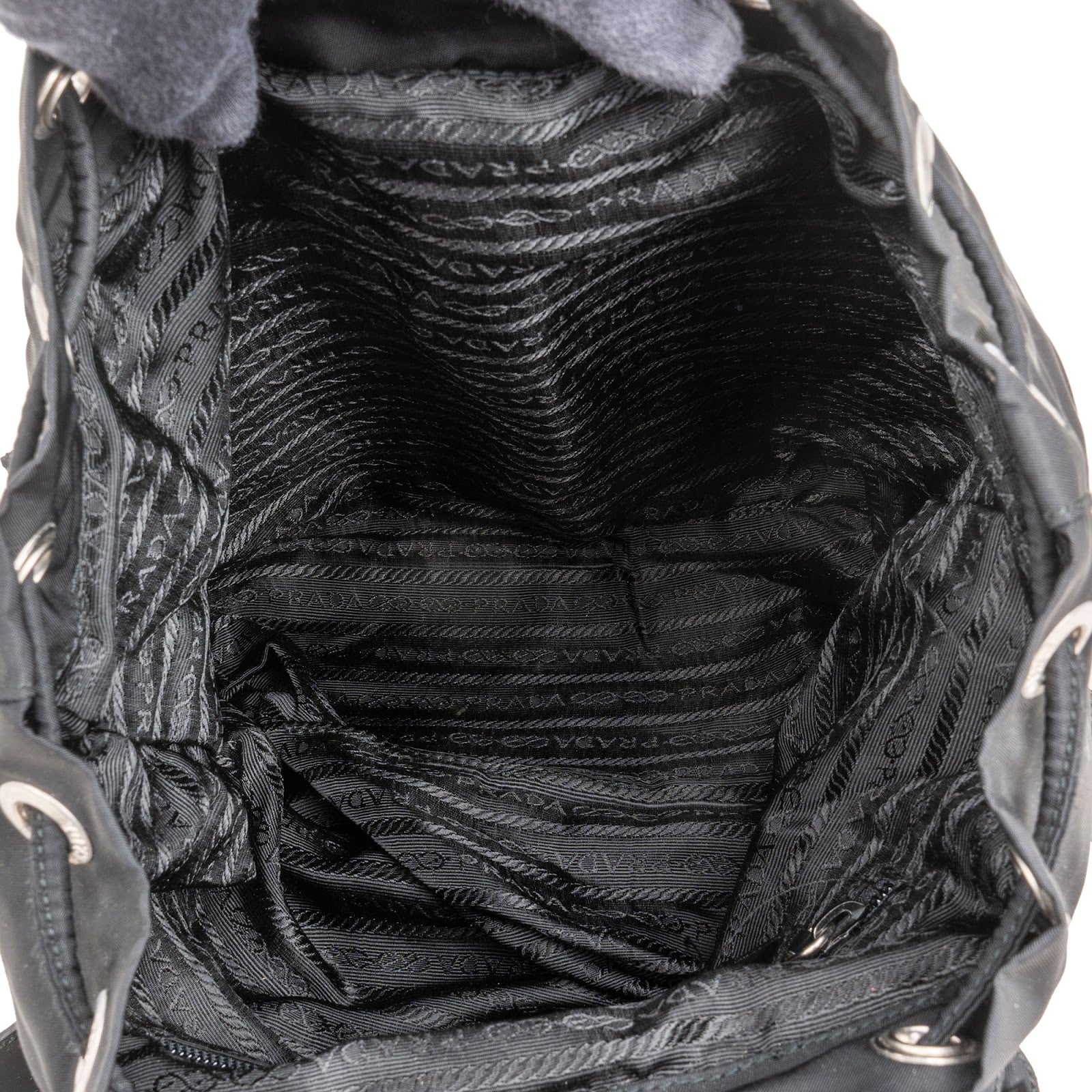 Prada Black Tessuto Nylon Triangle Backpack