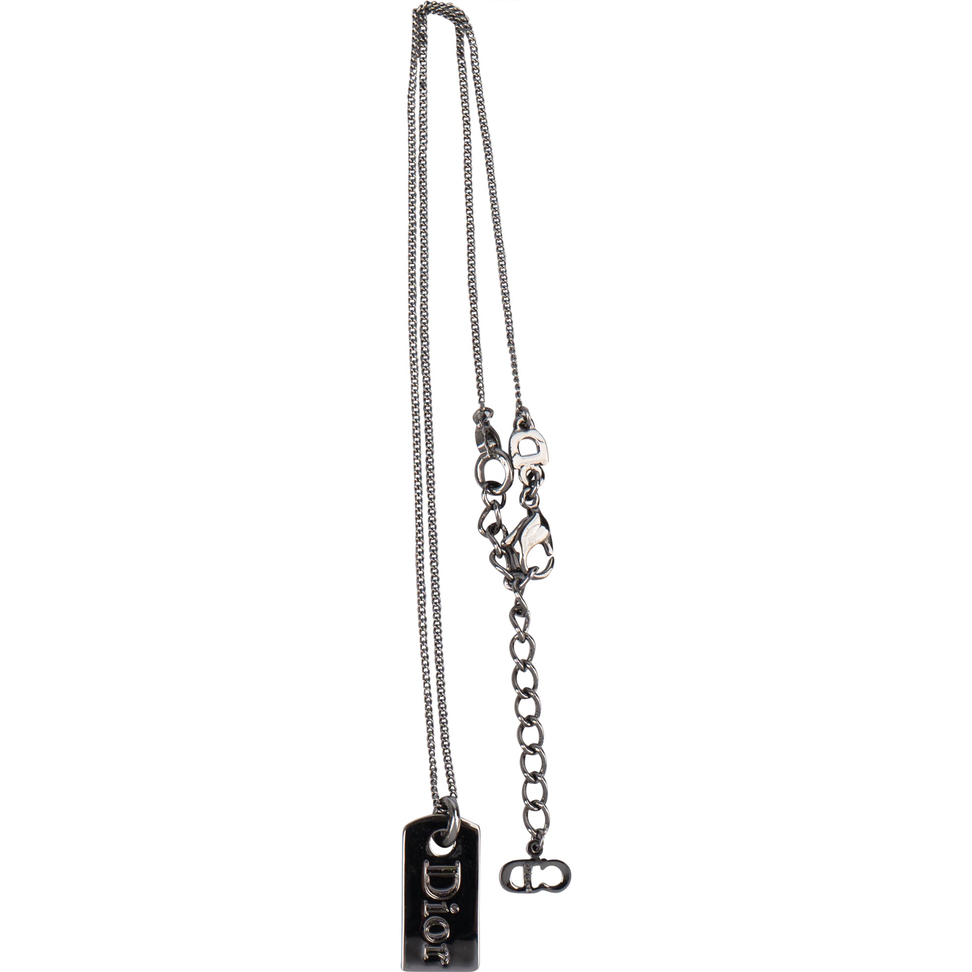 Christian Dior Space Grey Dog Tag Necklace