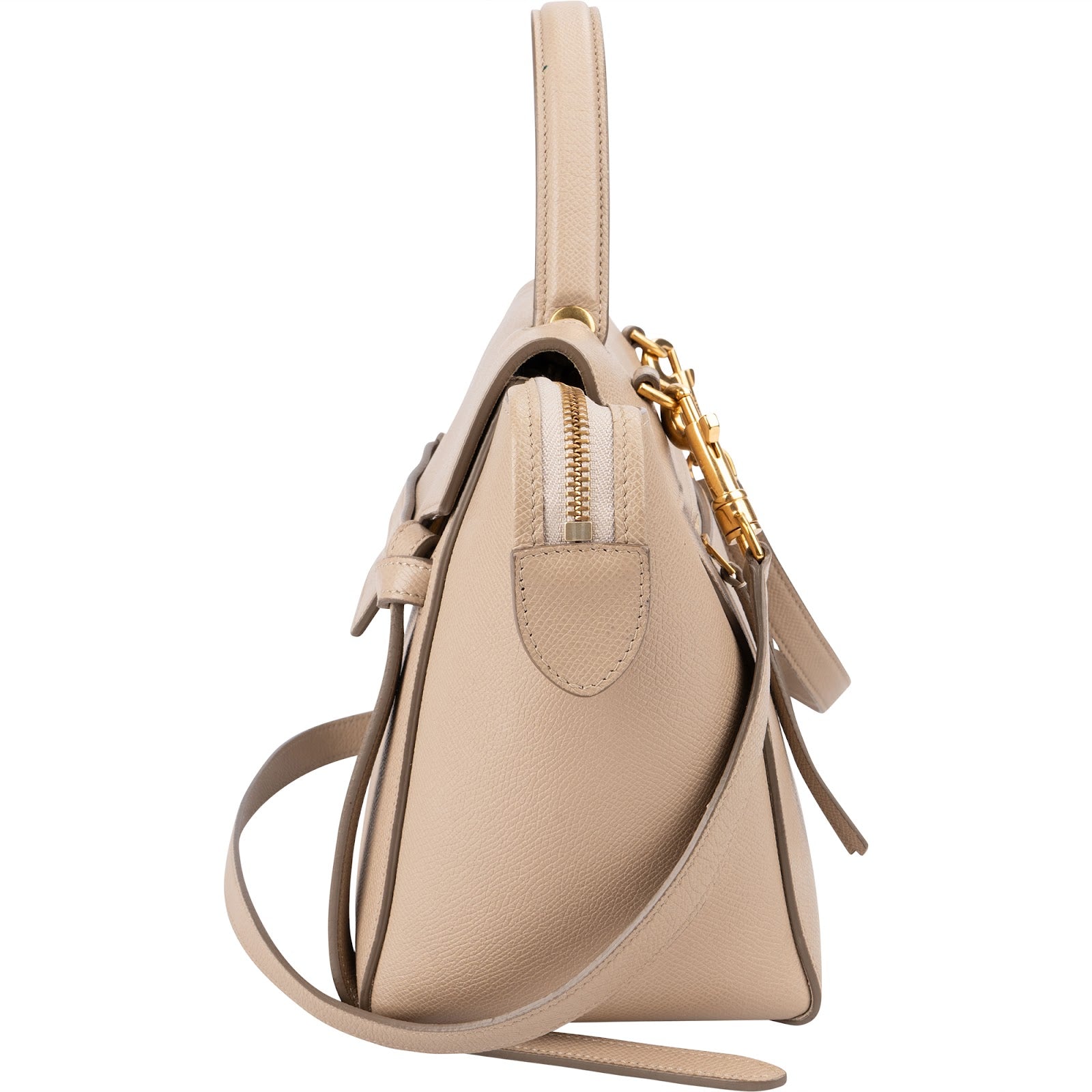 Céline Beige Grained Calfskin Nano Belt Handbag