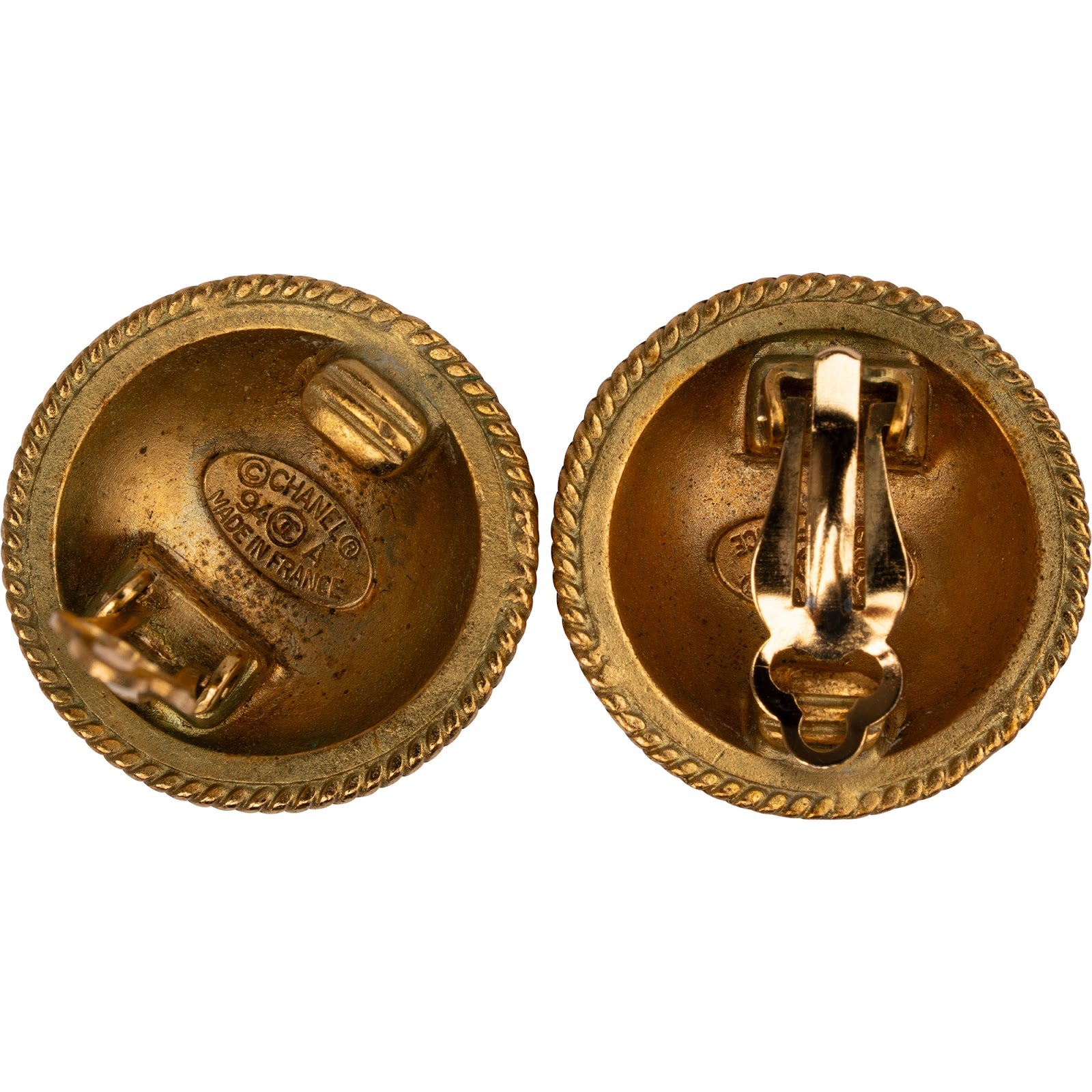 Chanel Vintage CC Emblem 1994 Clip-On Earrings