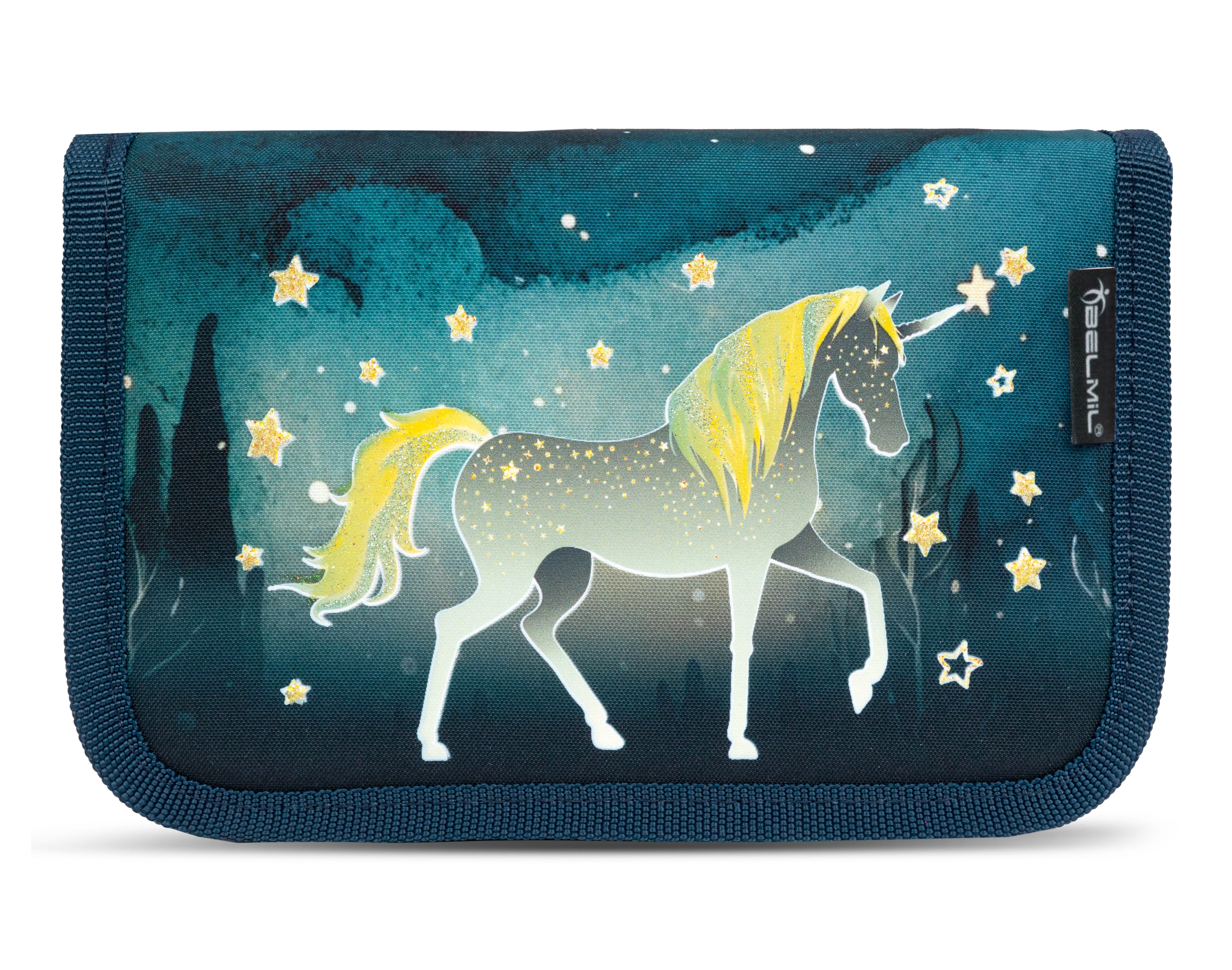 Classy 4-piece satchel set with chest strap - Sparkling Unicorn