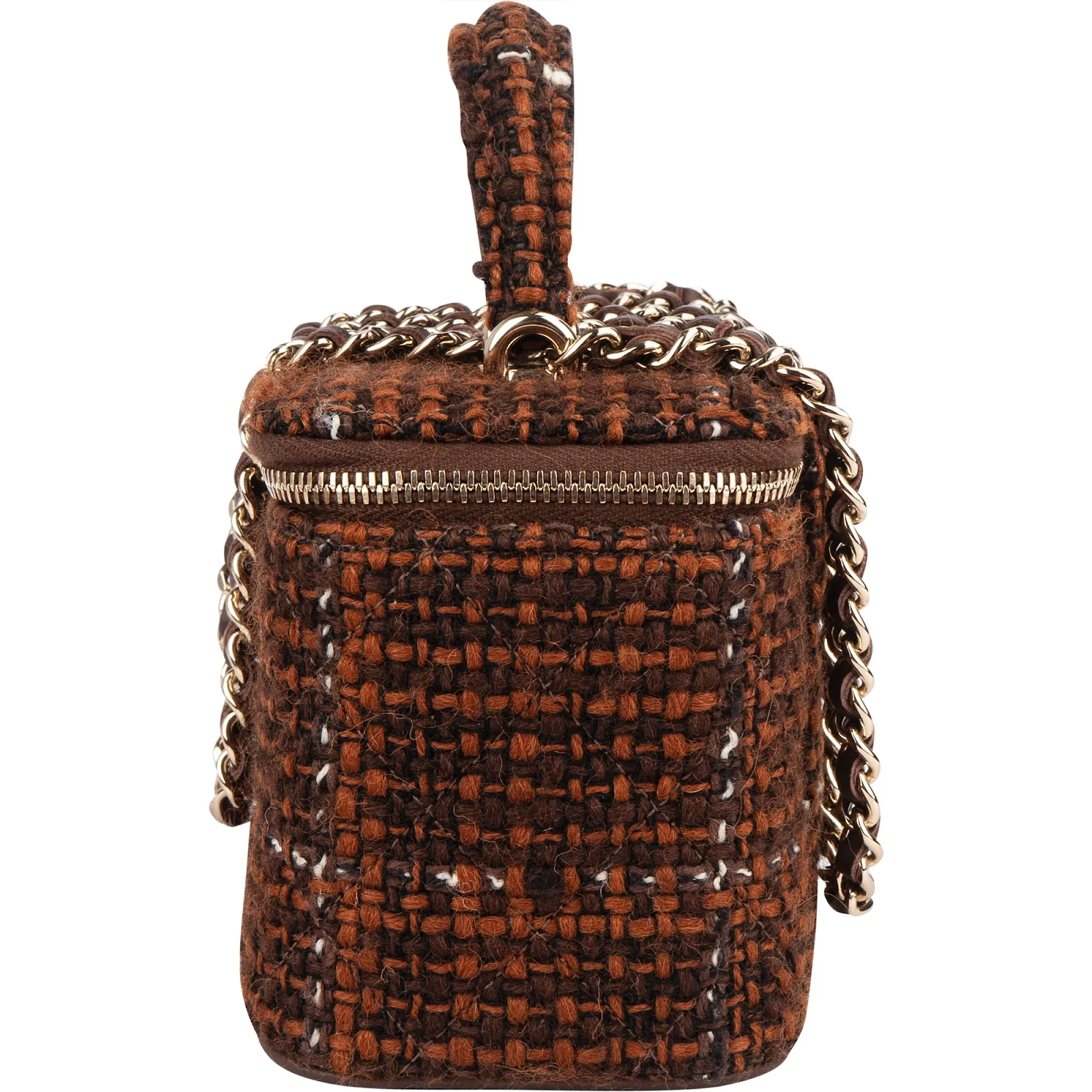 Chanel Stitching Tweed Vanity Case Crossbody Bag