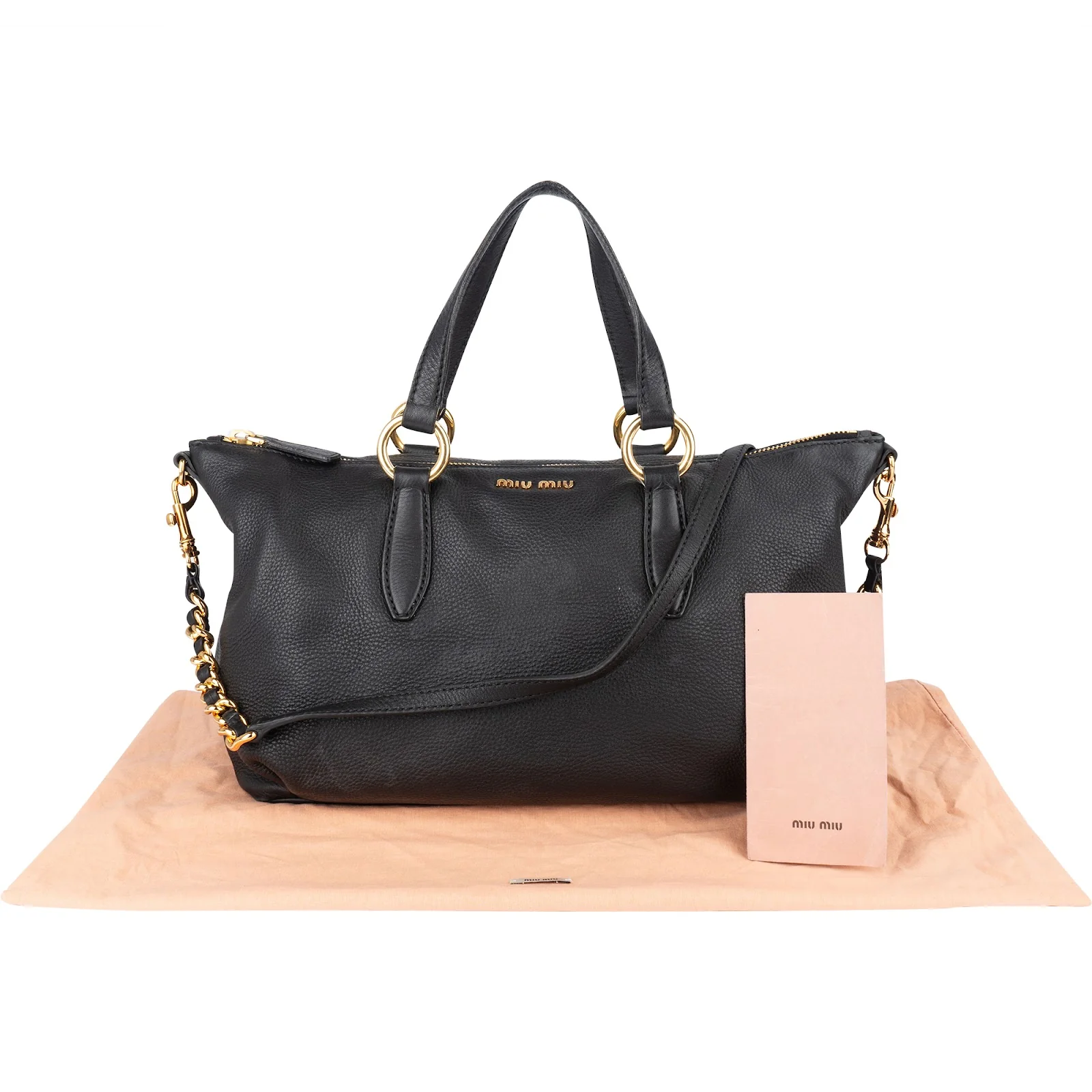 Miu Miu Vitello Lux Satchel Shoulder Bag