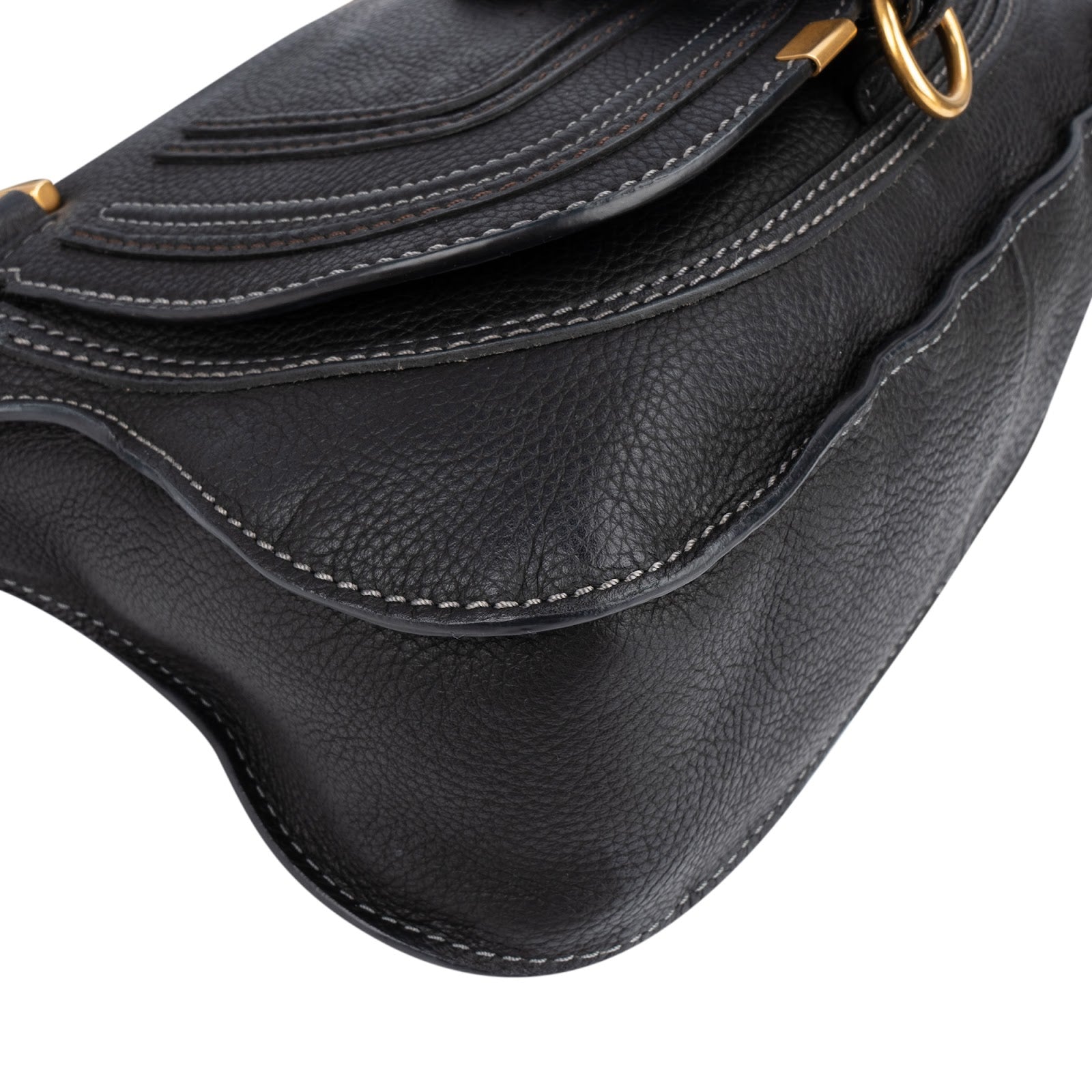 Chloé Black Grained Leather Marcie Handbag