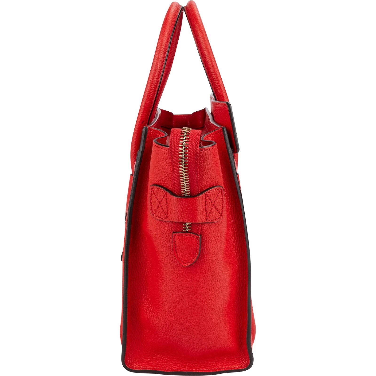 Céline Drummed Calfskin Nano Luggage Tote Handbag