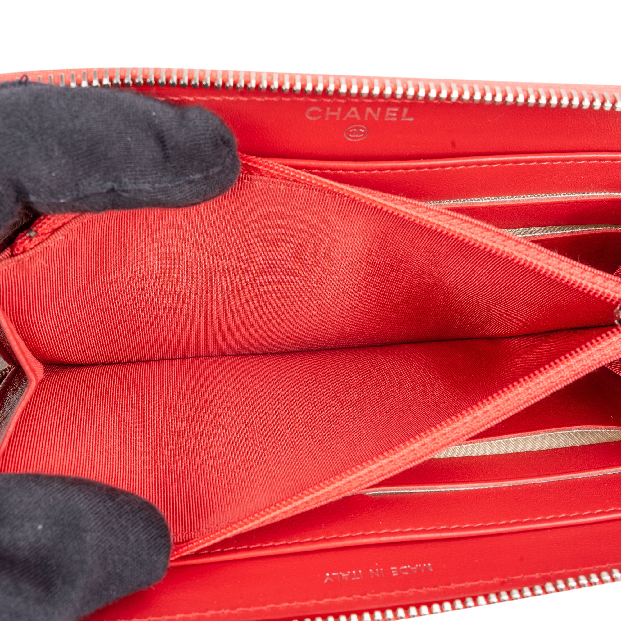 Chanel Quilted Patent Leather CC Wallet