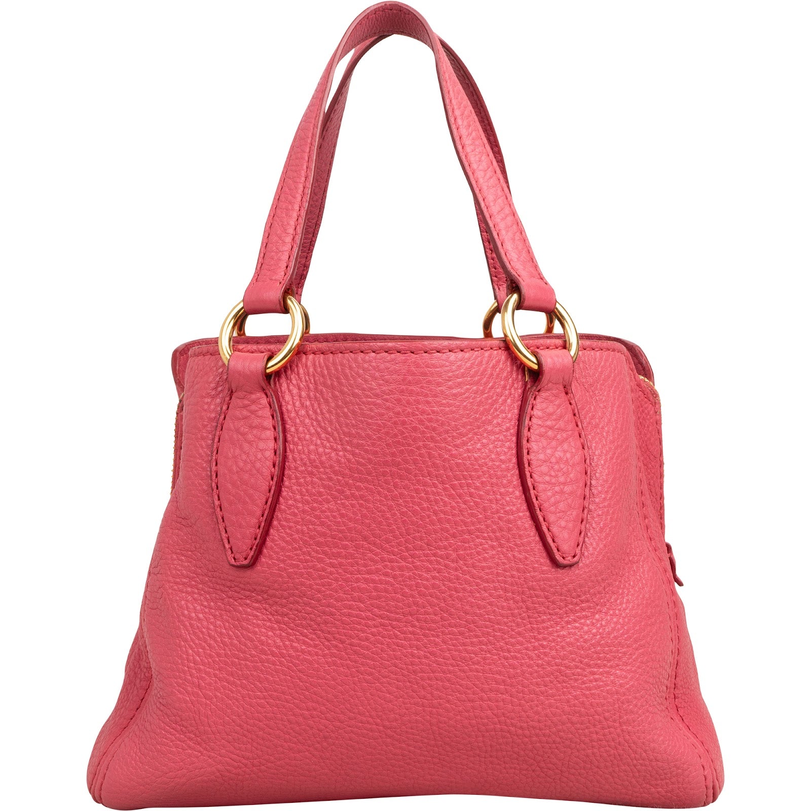 Miu Miu Vitello Pink Grained Leather Tote Handbag