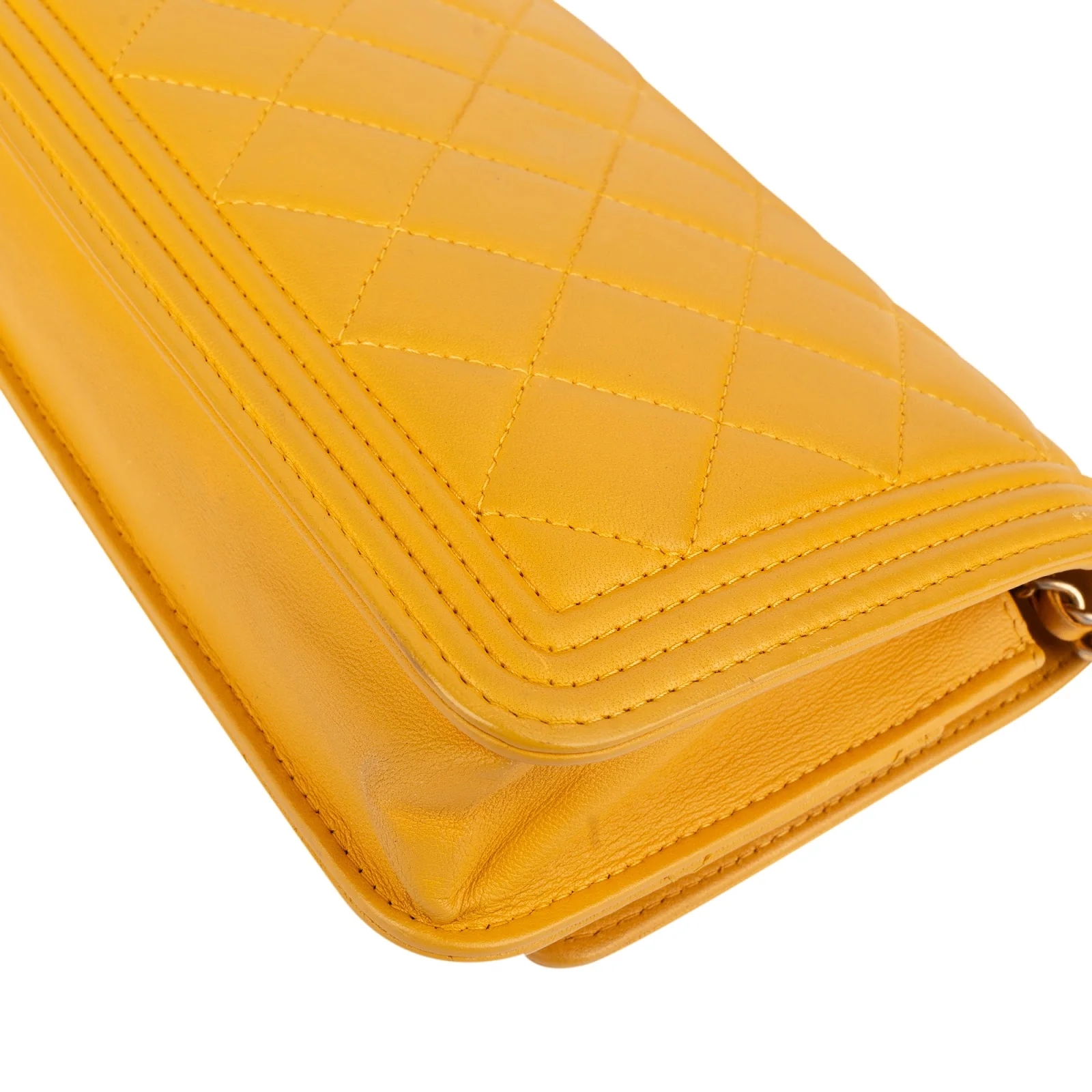 Chanel Quilted Lambskin Small Boy Wallet On Chain Crossbody Bag
