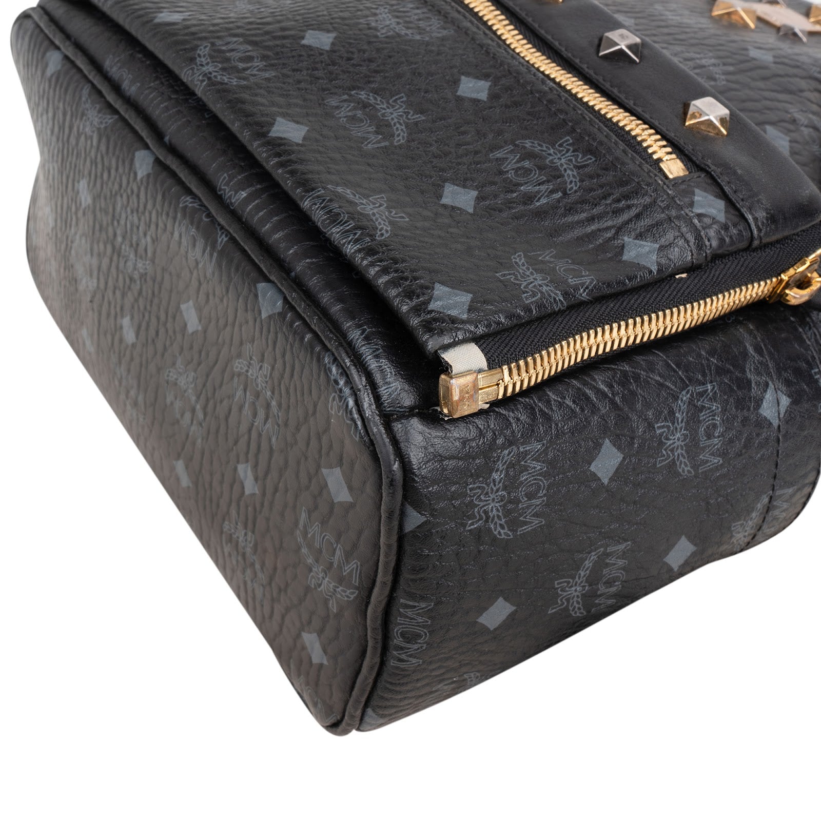 MCM Visetos Monogram Stark Studs Small 2 in 1 Rucksack
