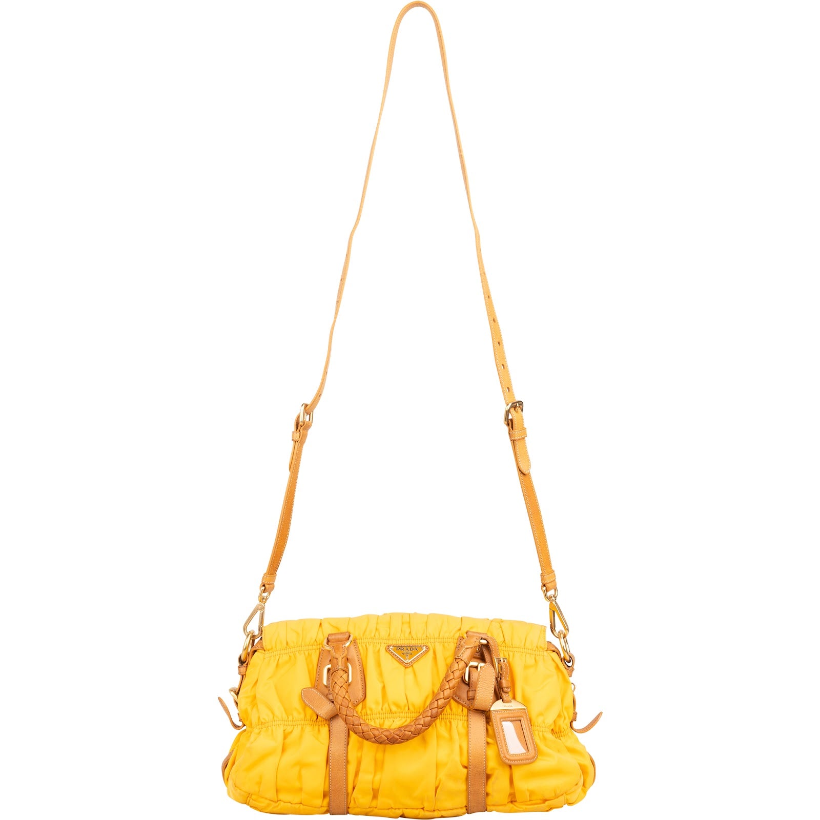 Prada - Tessuto Gaufre Woven Handle Satchel Bag
