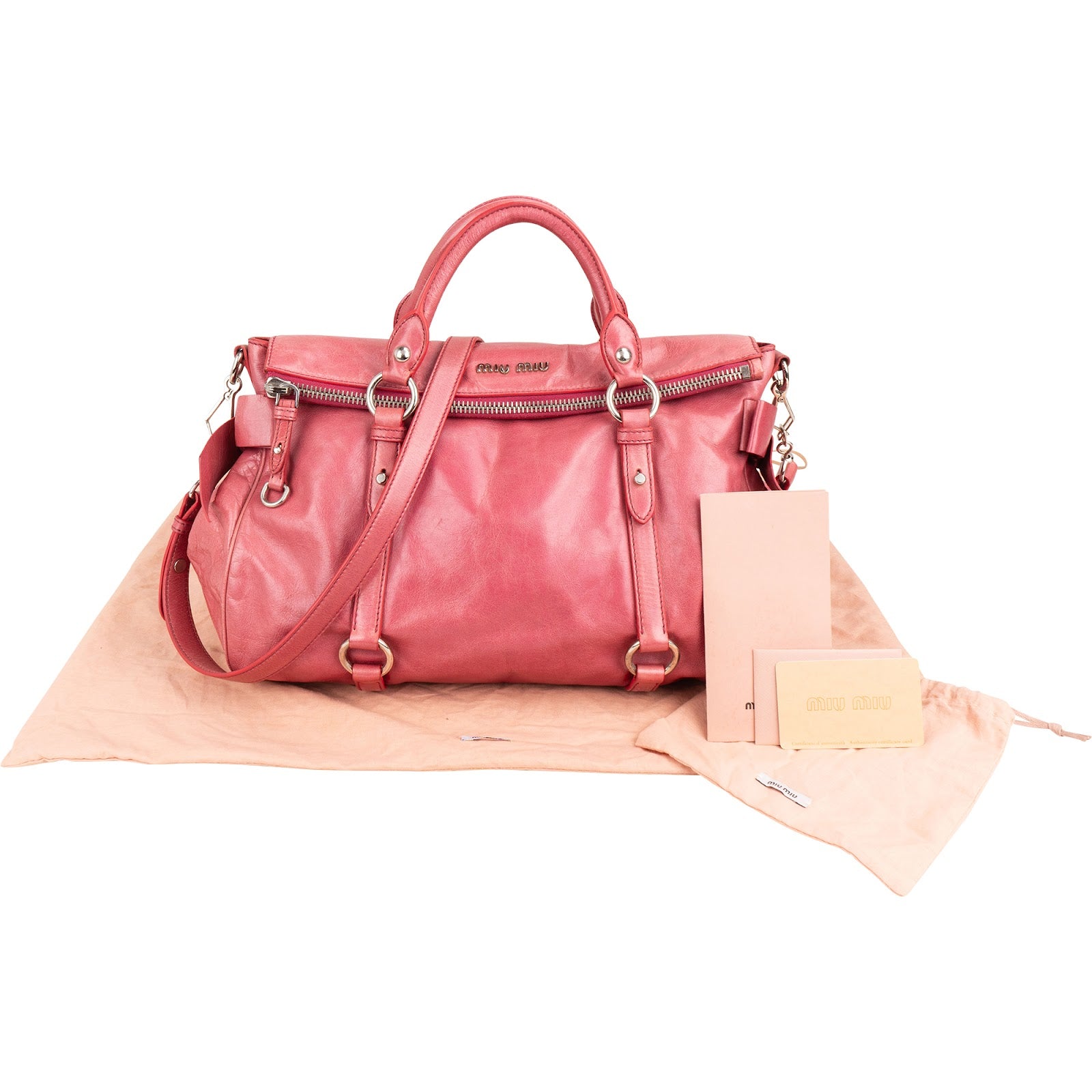 Miu Miu – Vitello Lux Leather Bow Satchel Handtasche