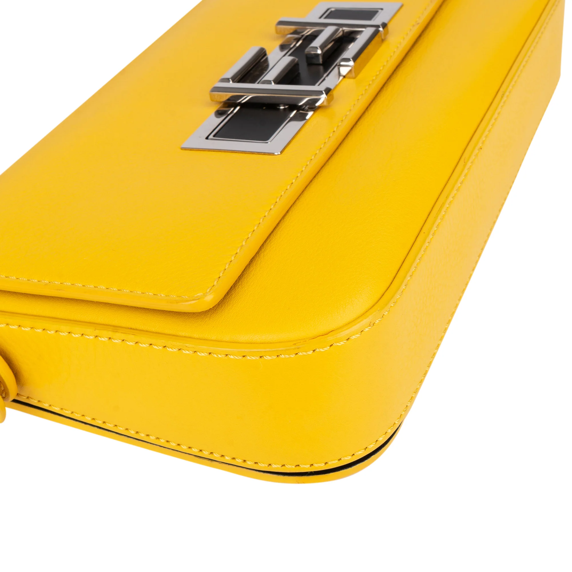 Fendi Sunflower Leather Limited Buckle Baguette Shoulder Bag