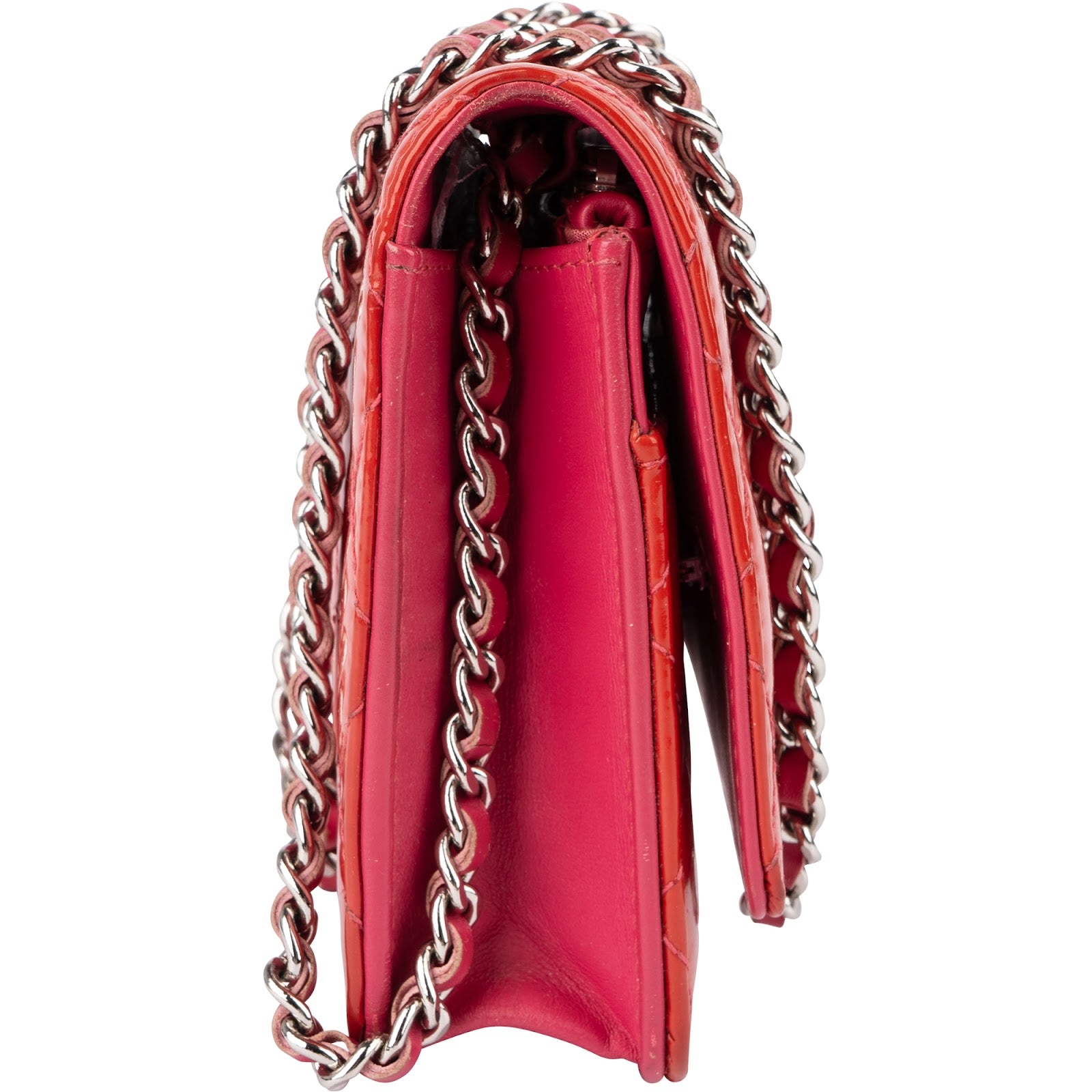 Chanel Quilted Patent Leather Wallet on Chain