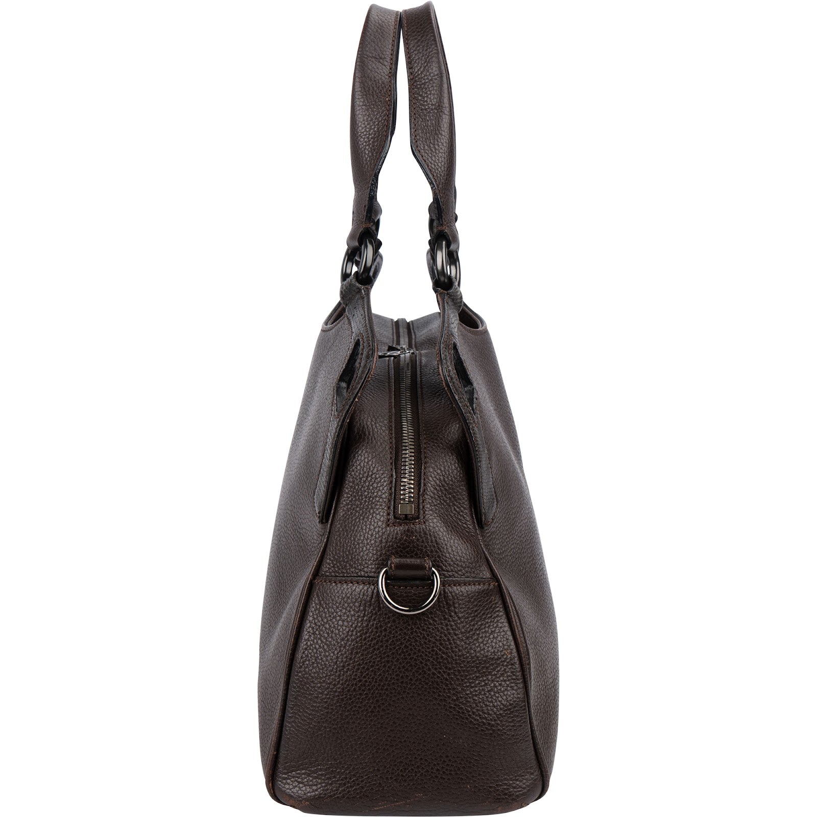 Cartier Brown Pebbled Leather Handbag