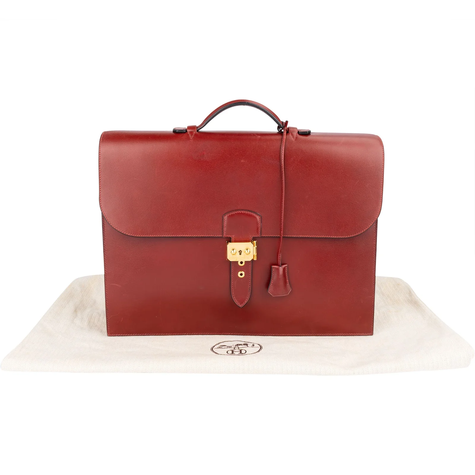 Hermès Bordeaux Leather Depeches Aktentasche