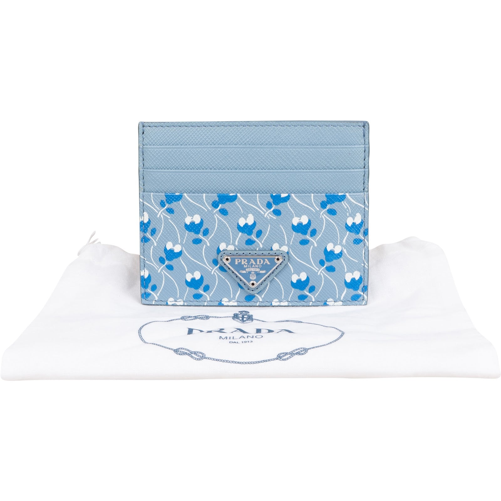 Prada Saffiano Leather Floral Print Kartenetui