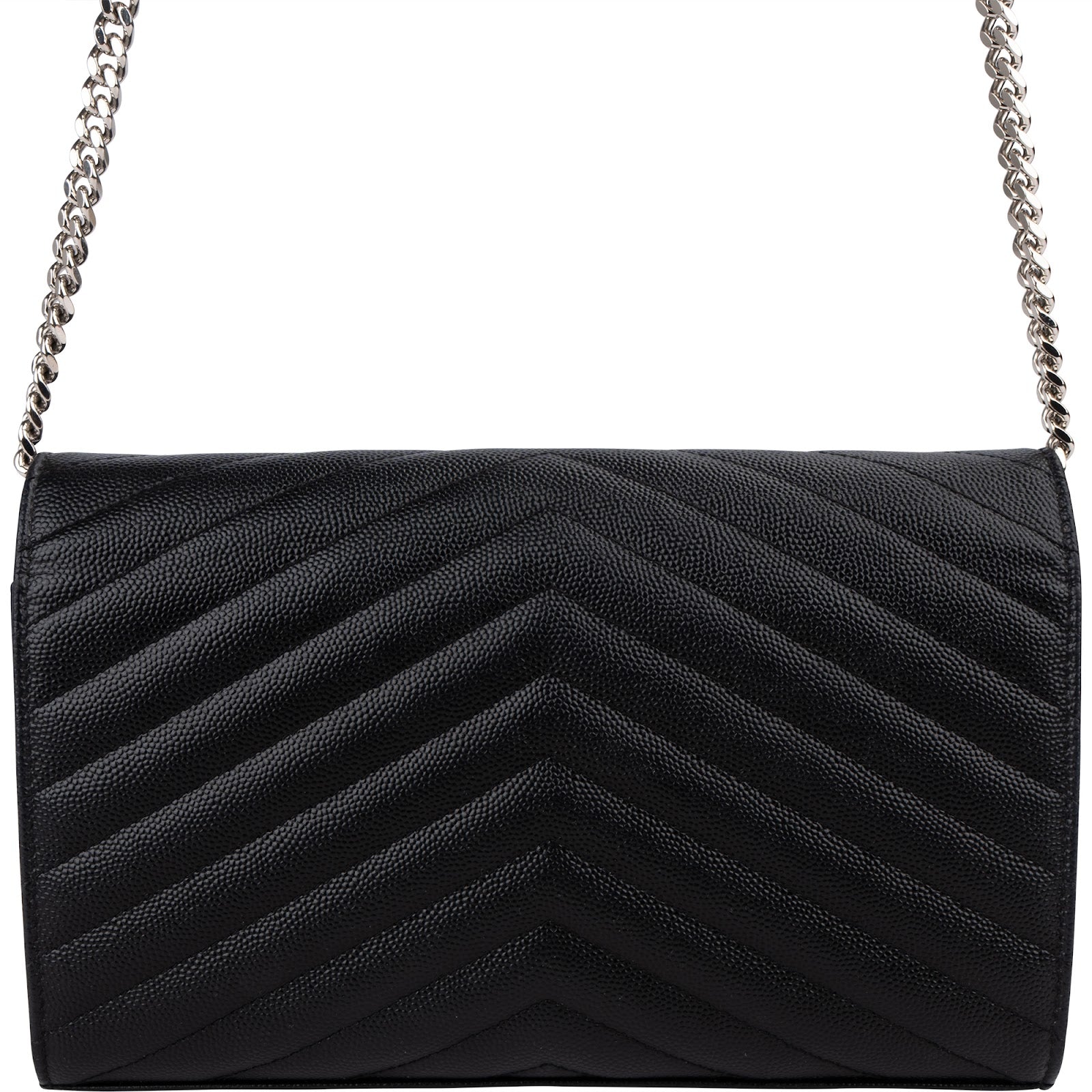 Yves Saint Laurent Grain de Poudre Quilted Leather Wallet On Chain