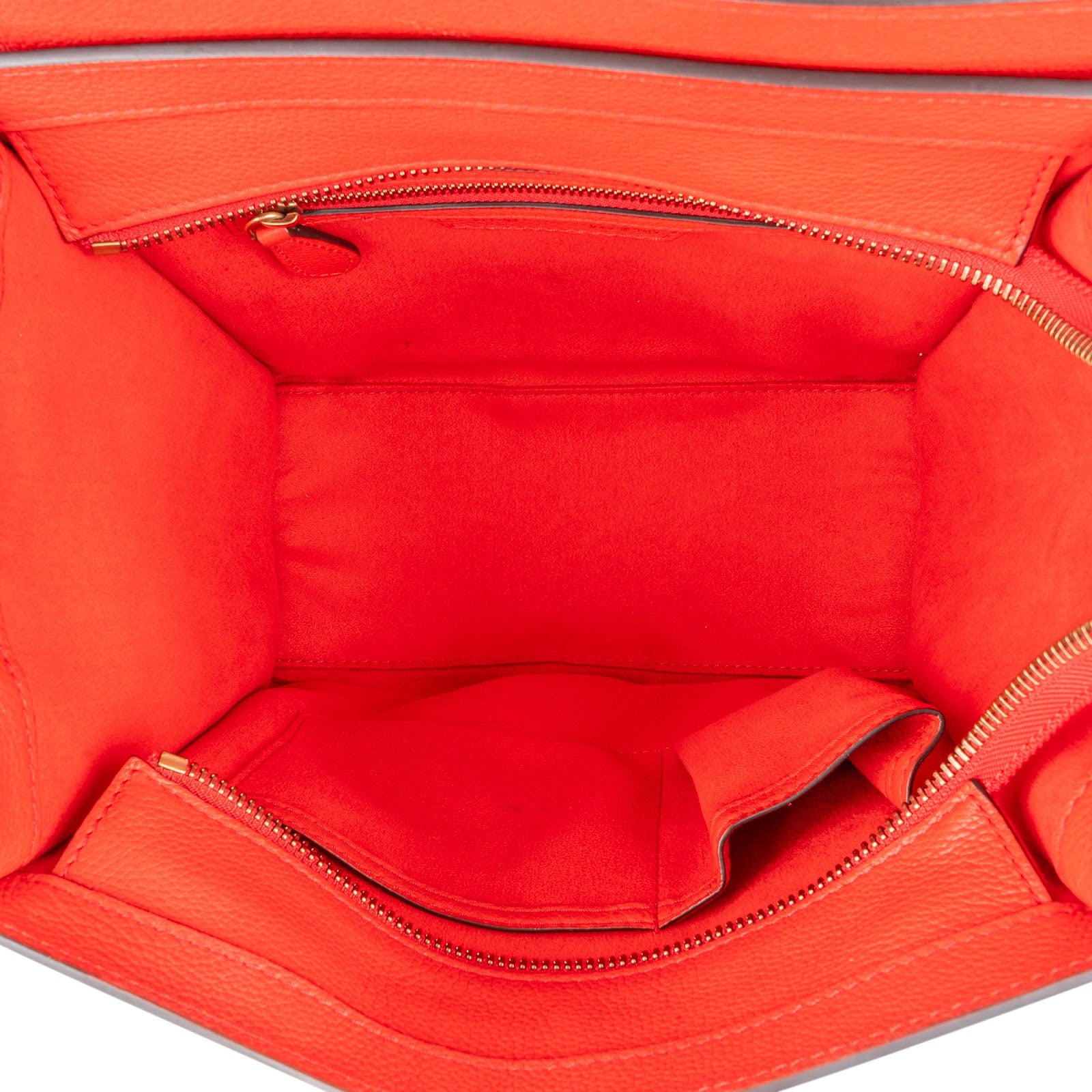Céline Drummed Calfskin Nano Luggage Tote Handbag