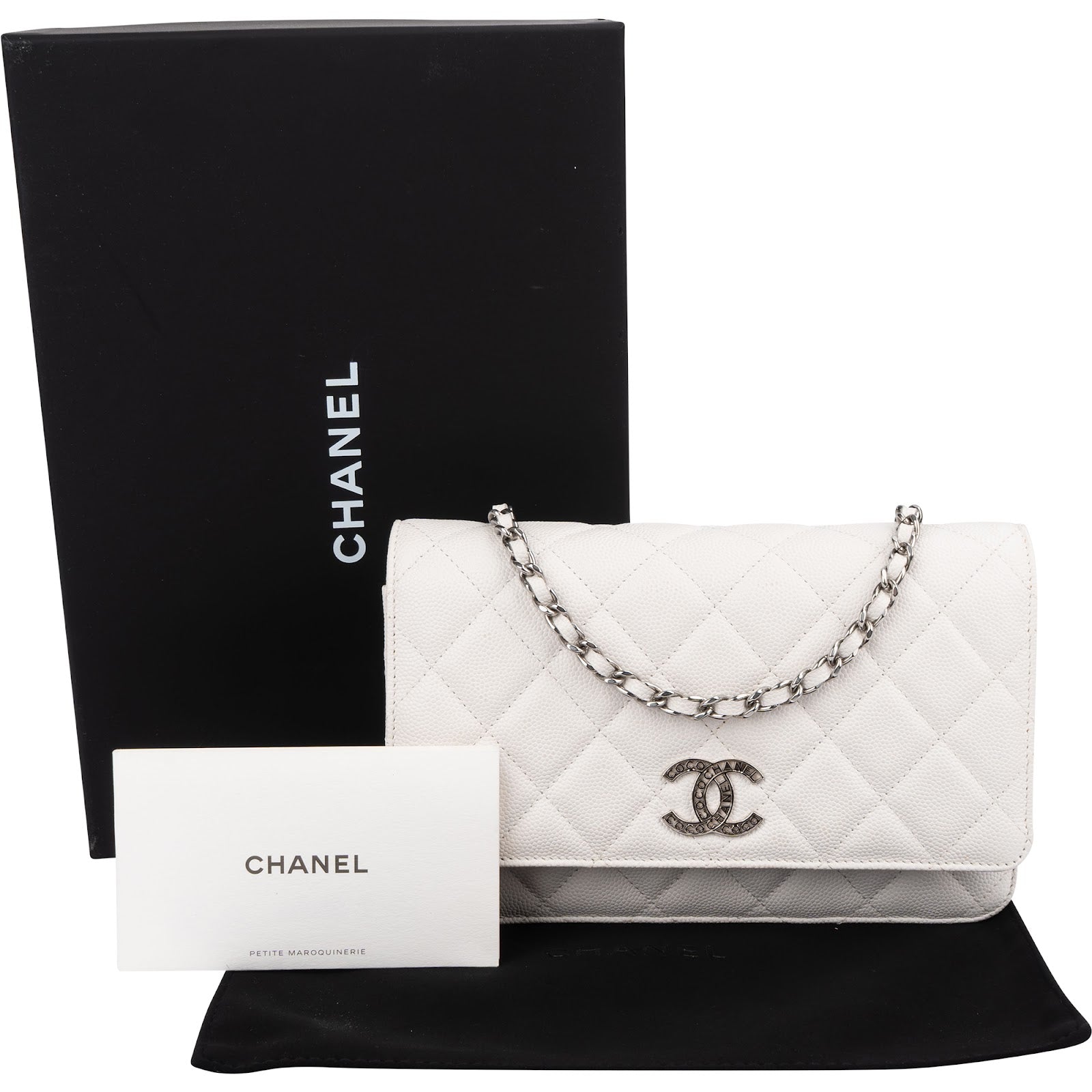 Chanel – Filigree Coco-portemonnee met ketting, crossbodytas