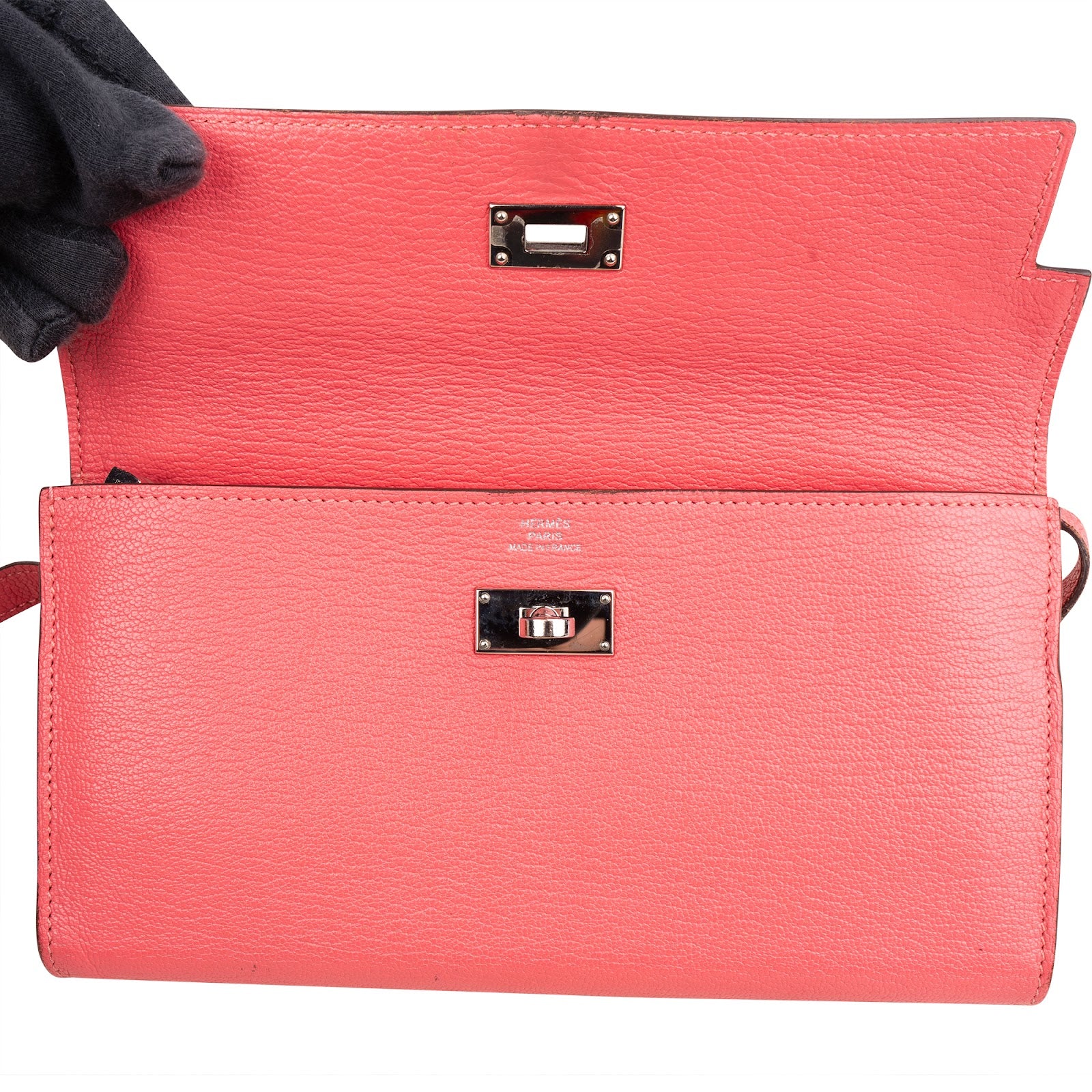 Hermès Bubble Gum Mysore Leather Kelly Wallet