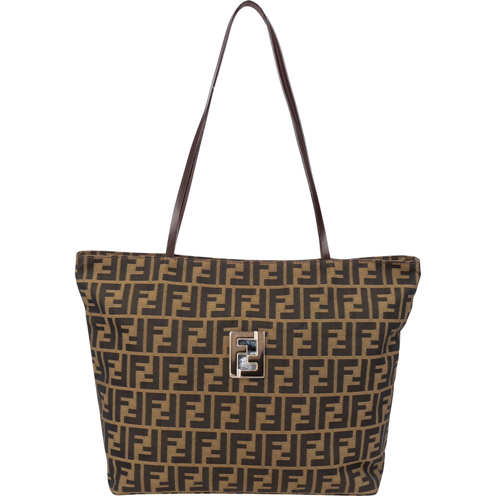 Fendi – Monogram Zucca Canvas Tote Schultertasche