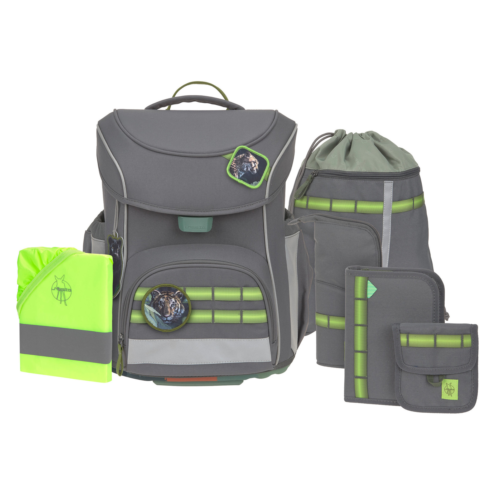 School Set Slim Unique Schulranzenset 6tlg. - anthracite