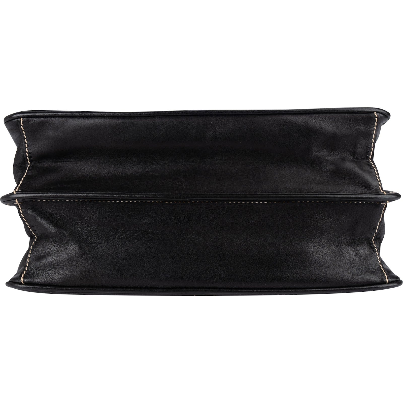 Prada Leather Contrast Stitch Flap Crossbody Bag