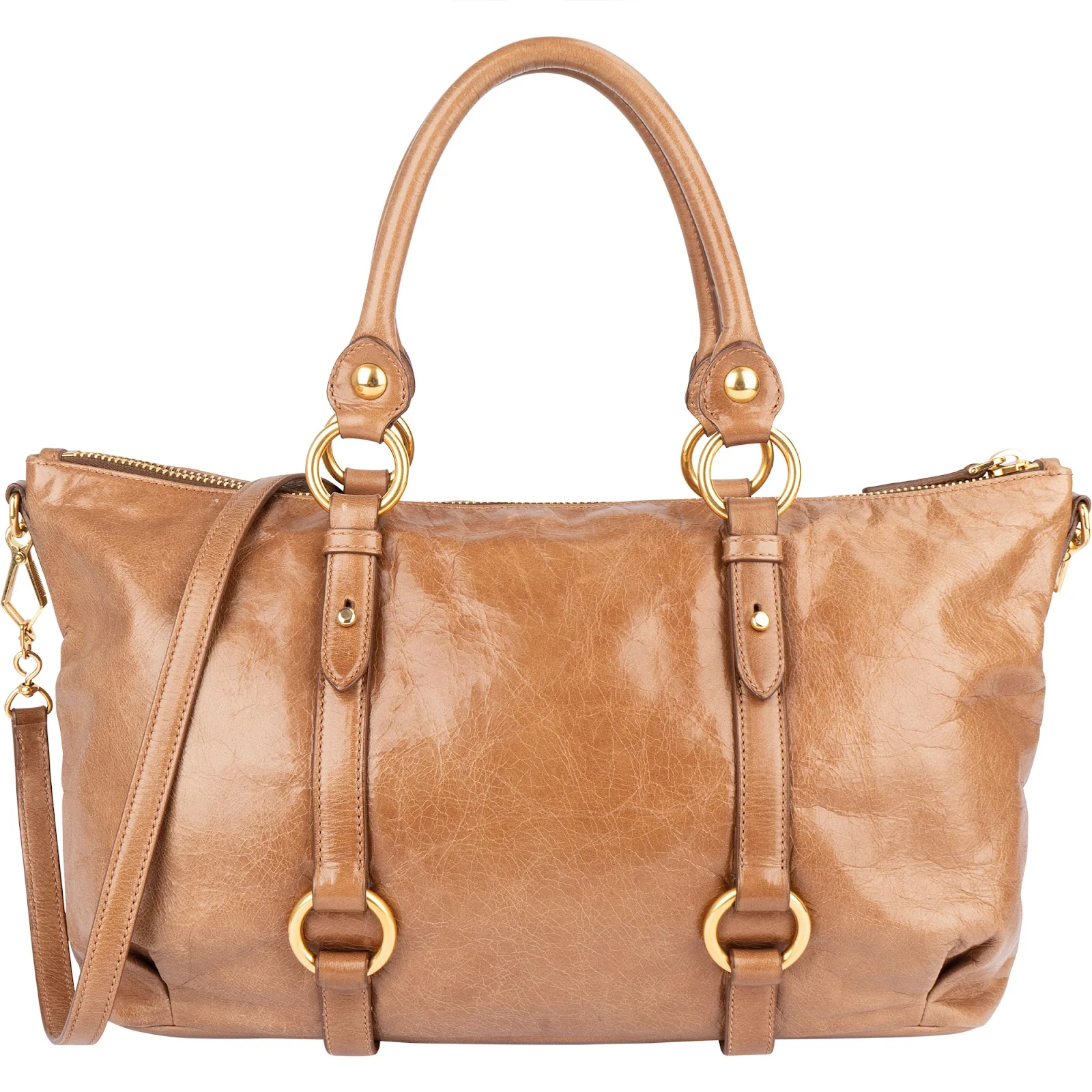 Miu Miu Vitello Lux Leather Satchel Handbag