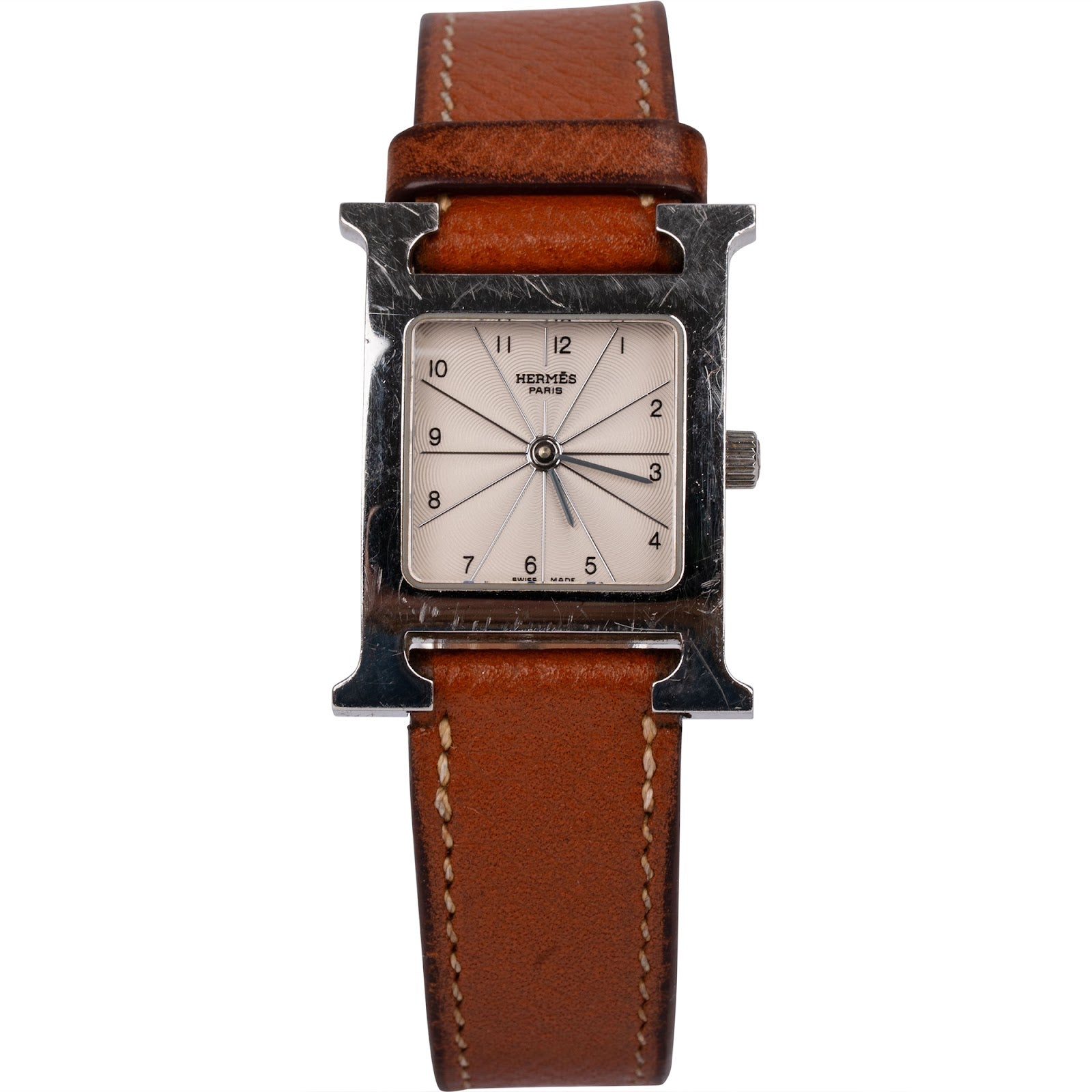 Hermès Silver Tone Heure H HH1.210 Damenuhr