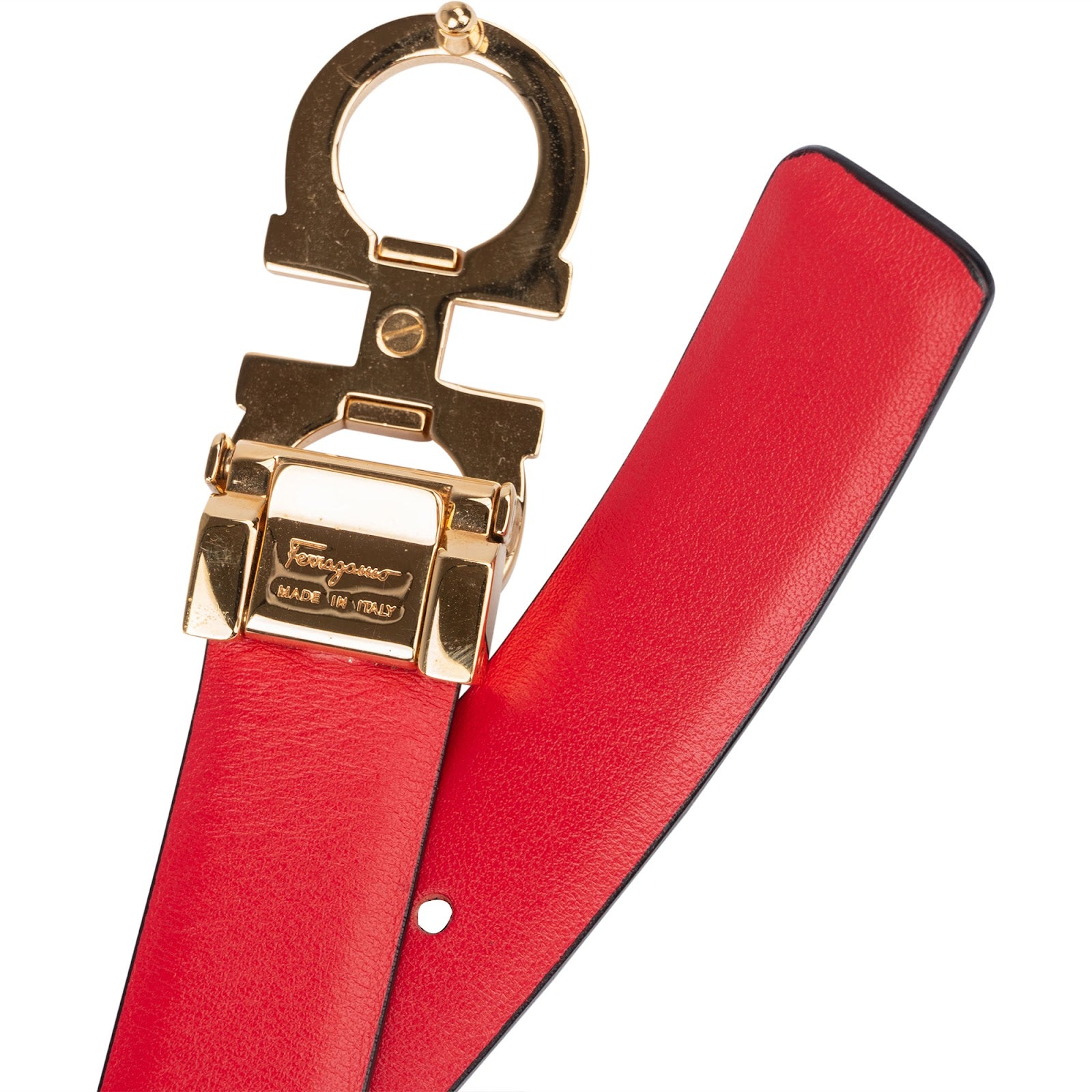 Salvatore Ferragamo Bicolor Reversible Leather Gancini Gürtel