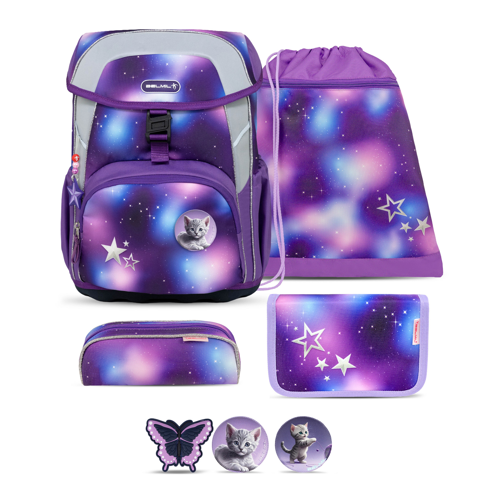 Belmil Maxi ergonomisches Schulranzen-Set 5-teilig "Shining Fairy"