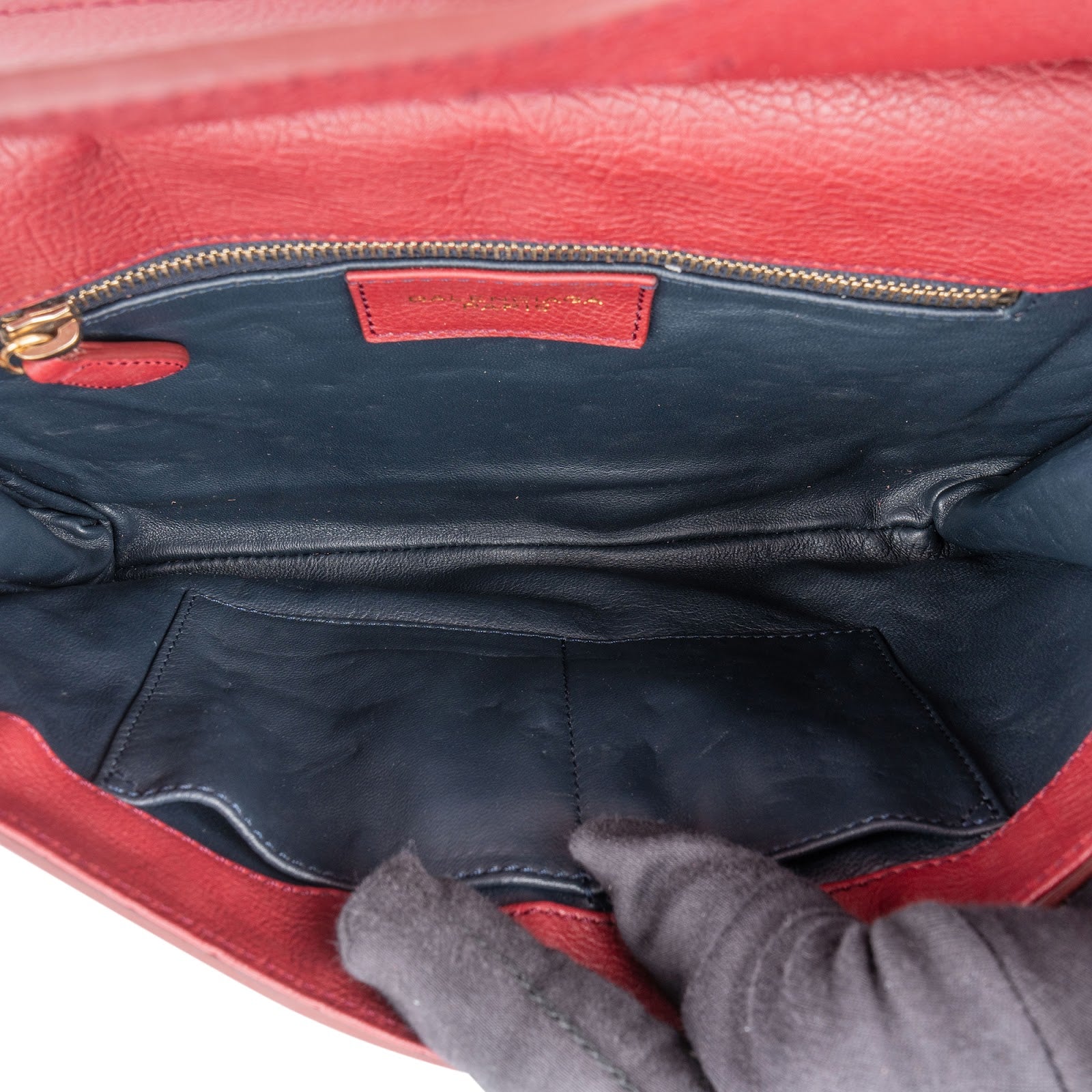 Balenciaga Pebbled Leather Toggle Clutch