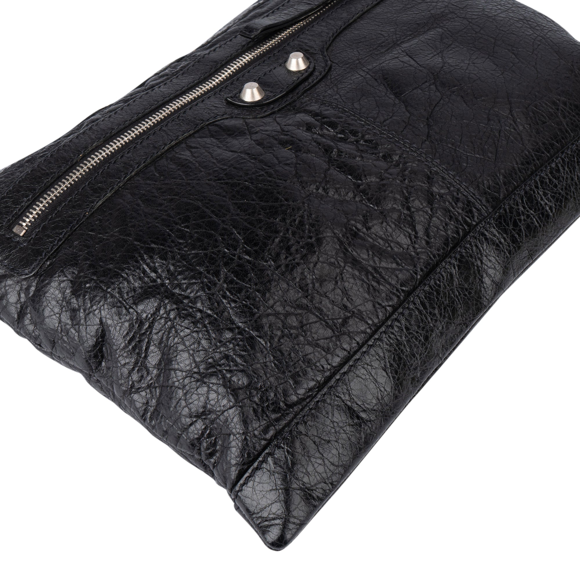 Balenciaga Black Leather City Clutch