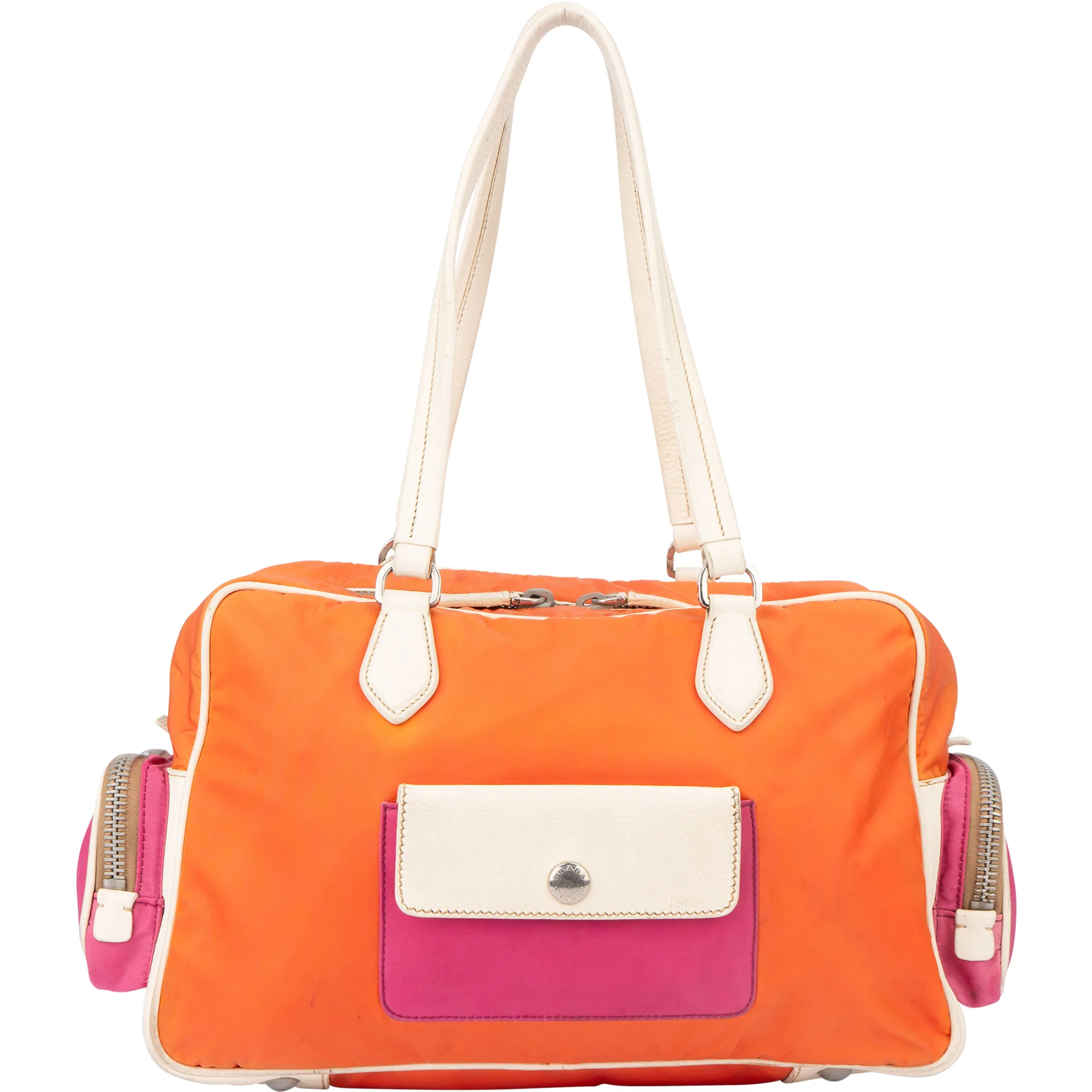 Prada Tricolor Colorblock Nylon Handbag